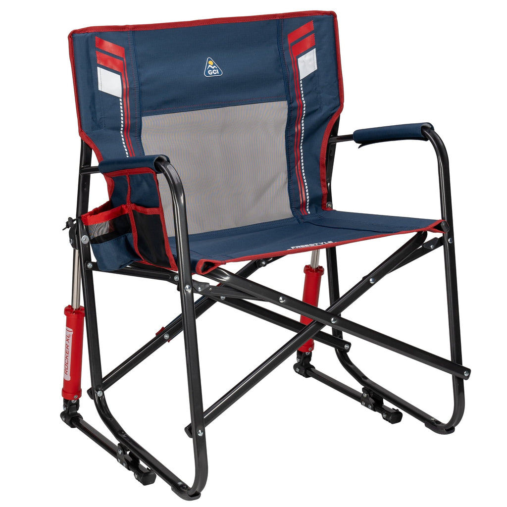 Freestyle Rocker XL Oversized Foldable Rocking Camp Chair, Pewter