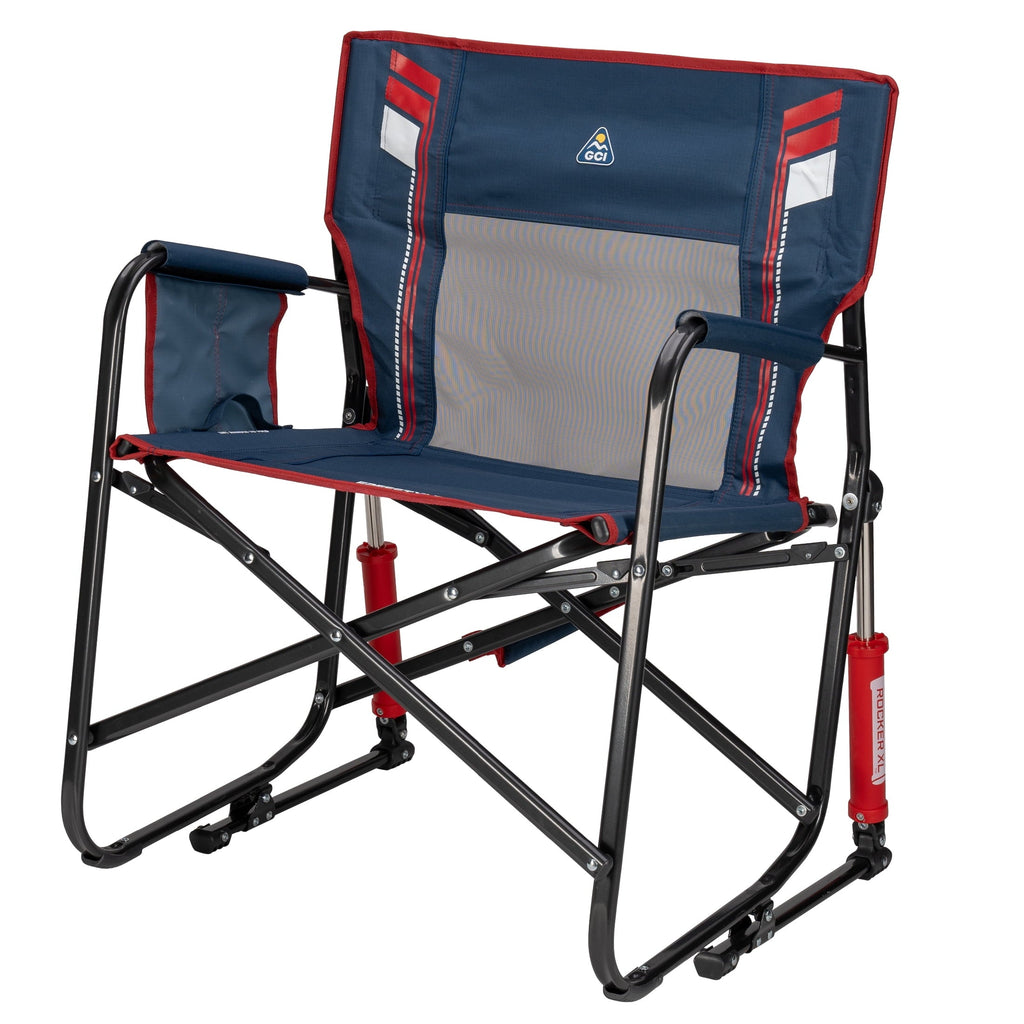 Freestyle Rocker XL Oversized Foldable Rocking Camp Chair, Pewter