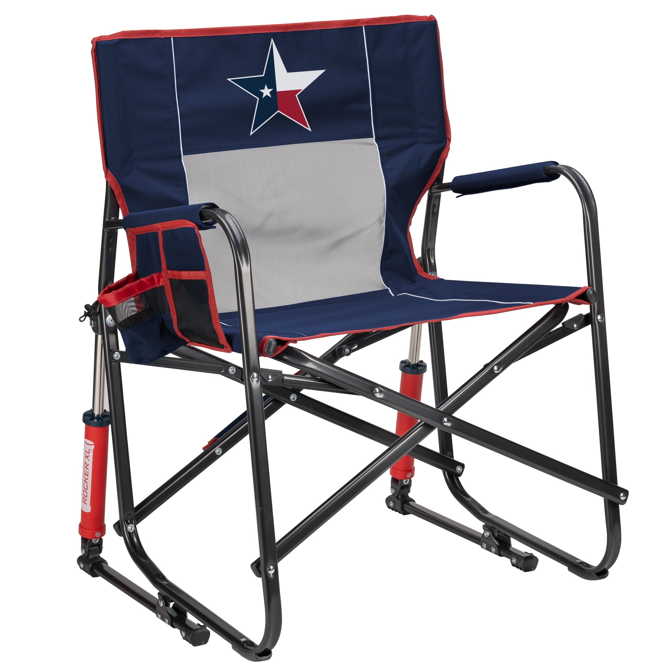 Freestyle Rocker XL Oversized Foldable Rocking Camp Chair, Pewter