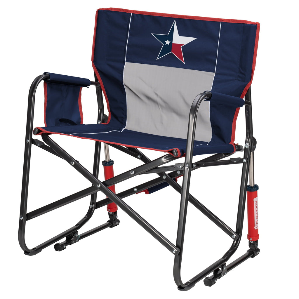 Freestyle Rocker XL Oversized Foldable Rocking Camp Chair, Pewter