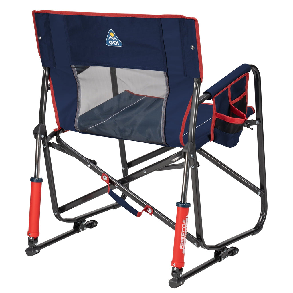 Freestyle Rocker XL Oversized Foldable Rocking Camp Chair, Pewter