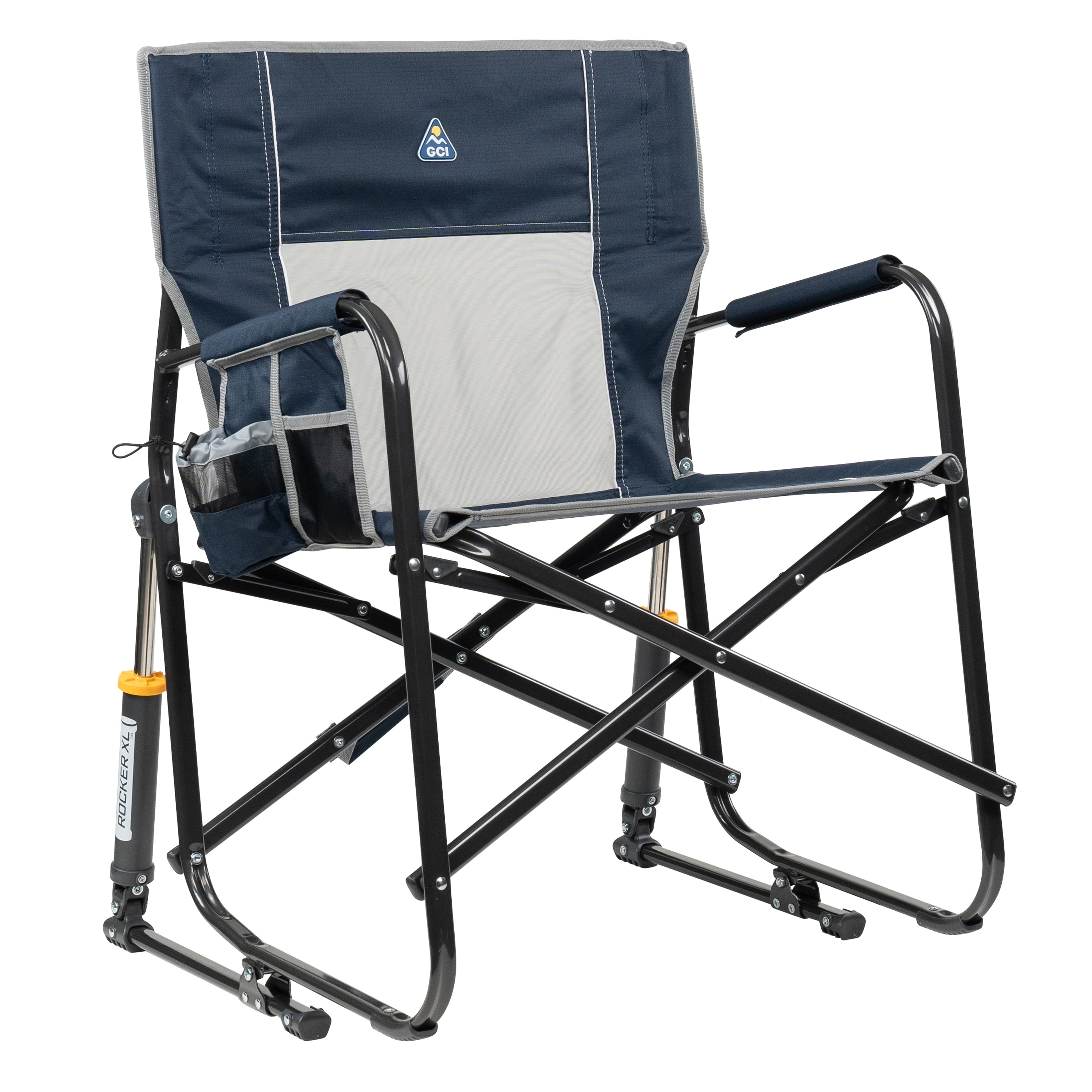Freestyle Rocker XL Oversized Foldable Rocking Camp Chair, Pewter