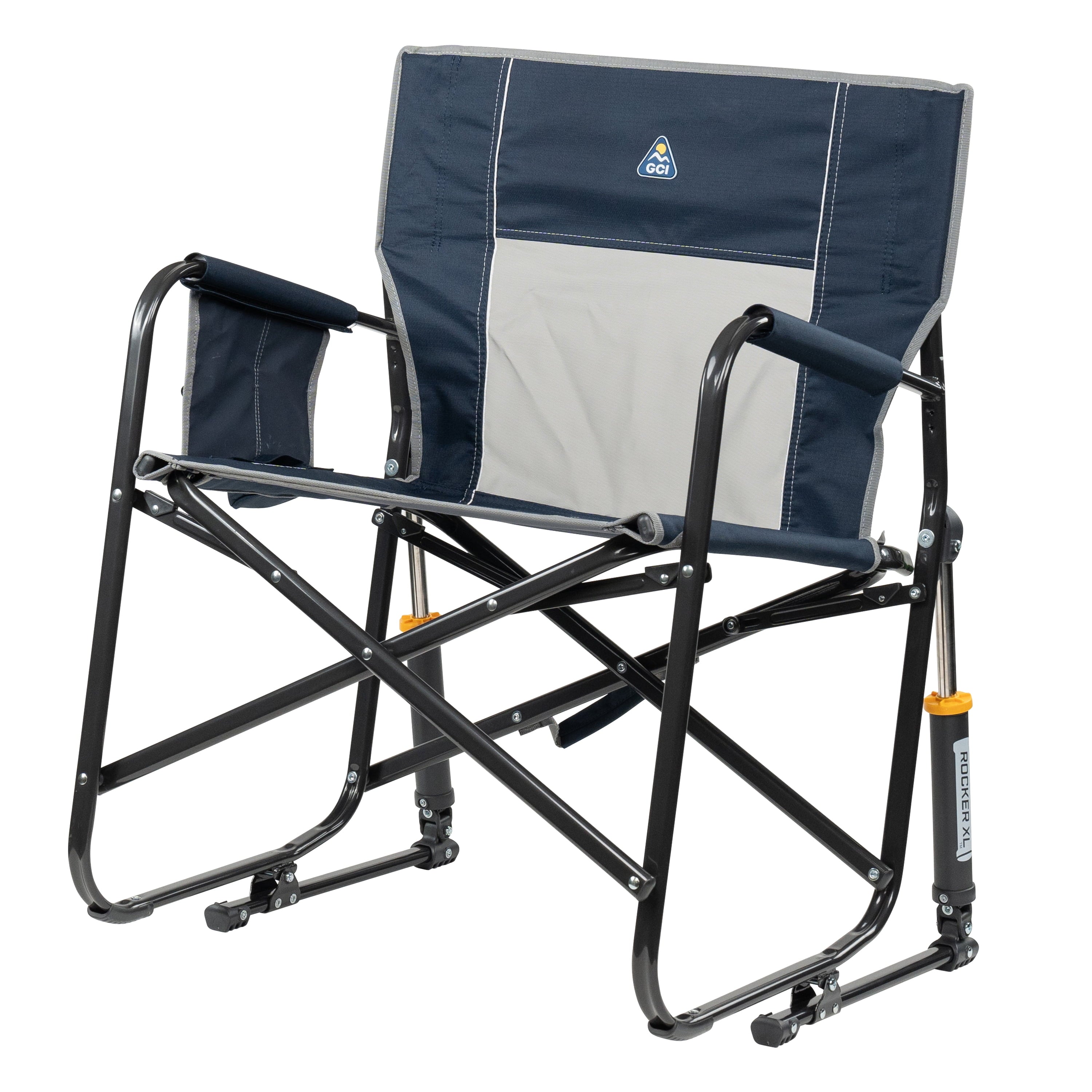 Freestyle Rocker XL Oversized Foldable Rocking Camp Chair, Pewter