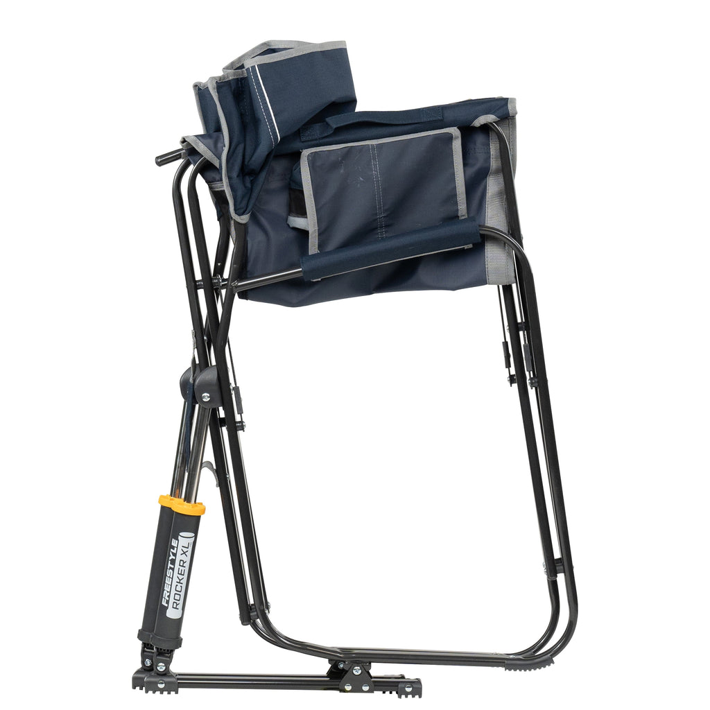 Freestyle Rocker XL Oversized Foldable Rocking Camp Chair, Pewter