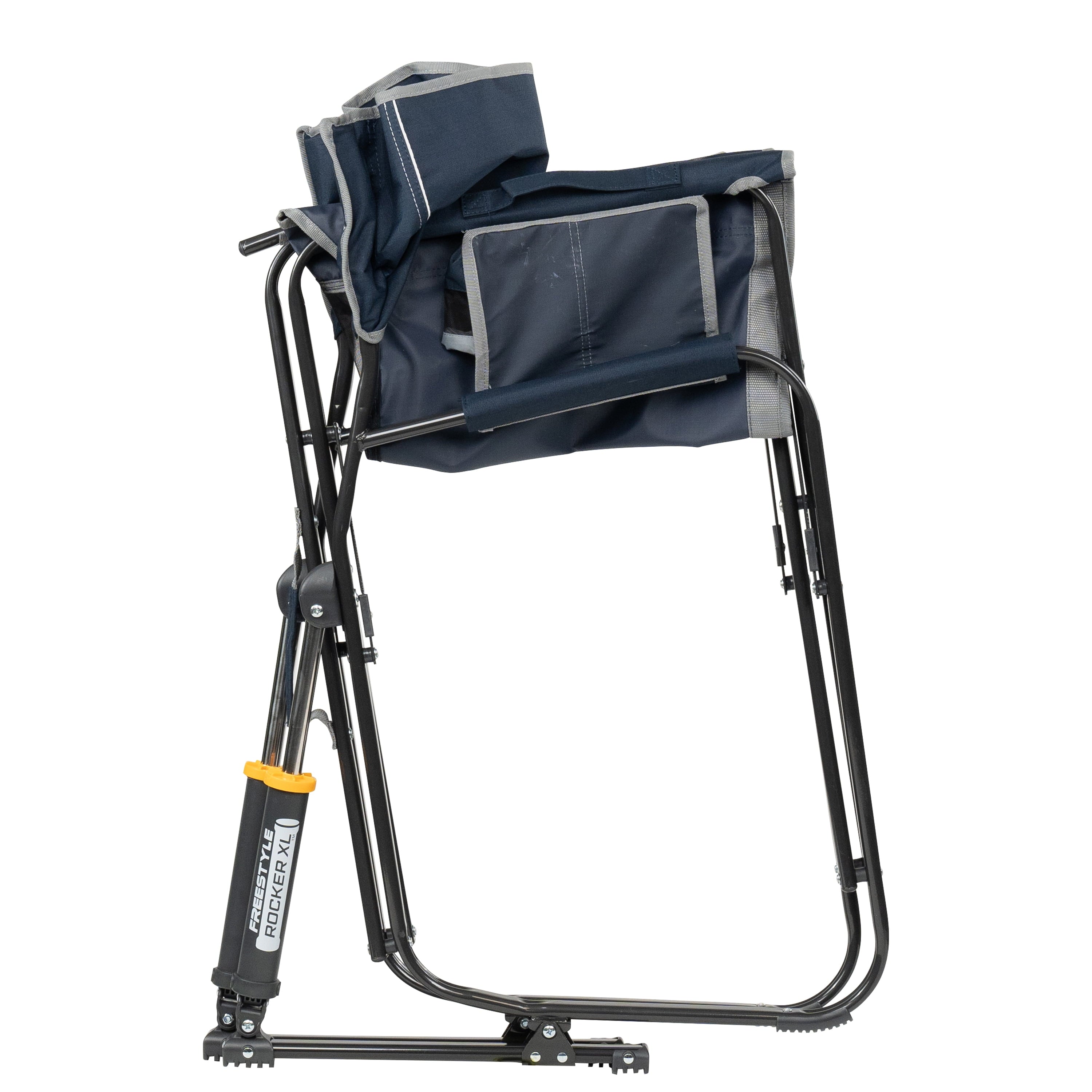 Freestyle Rocker XL Oversized Foldable Rocking Camp Chair, Pewter