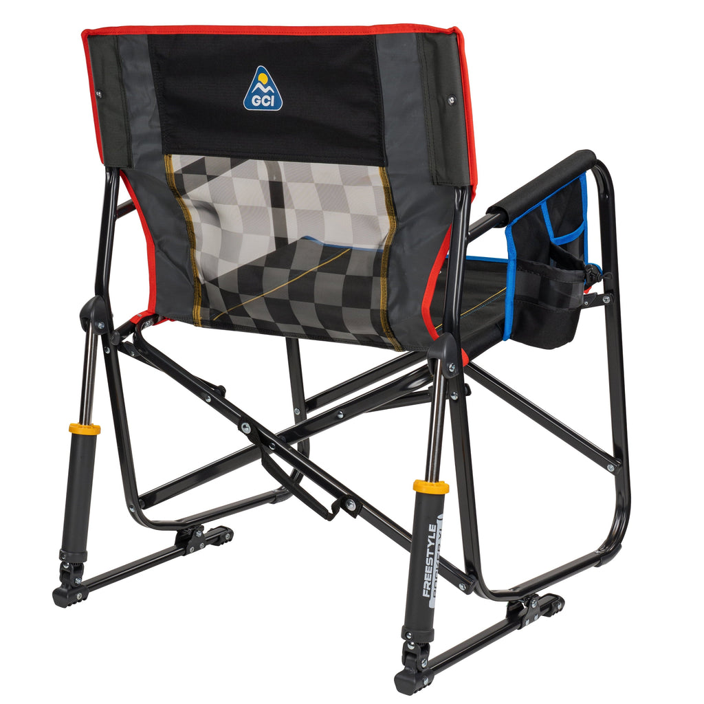 Freestyle Rocker XL Oversized Foldable Rocking Camp Chair, Pewter