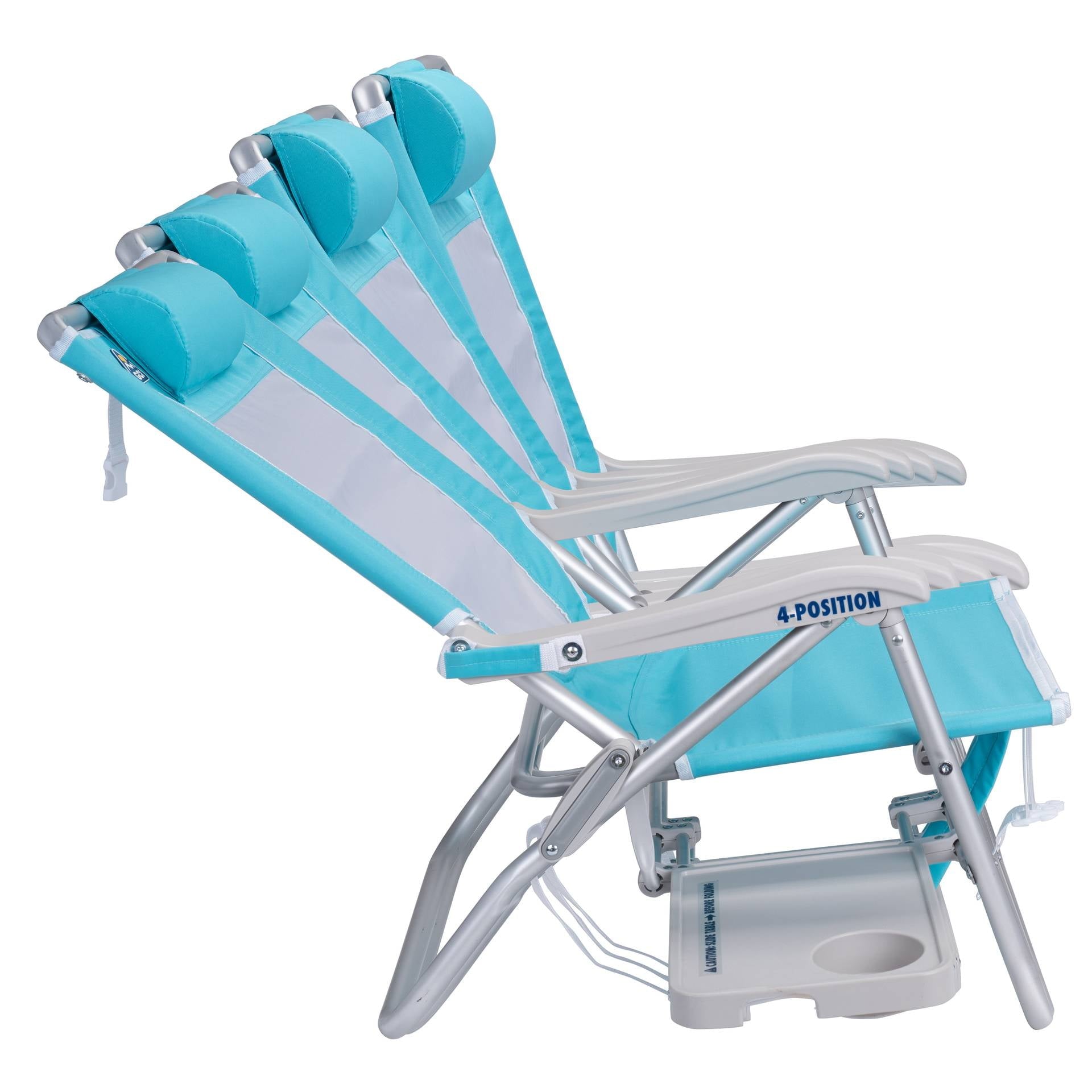 Big Surf with Slide Table Lightweight Low Profile Reclining Beach Chair, Seafoam