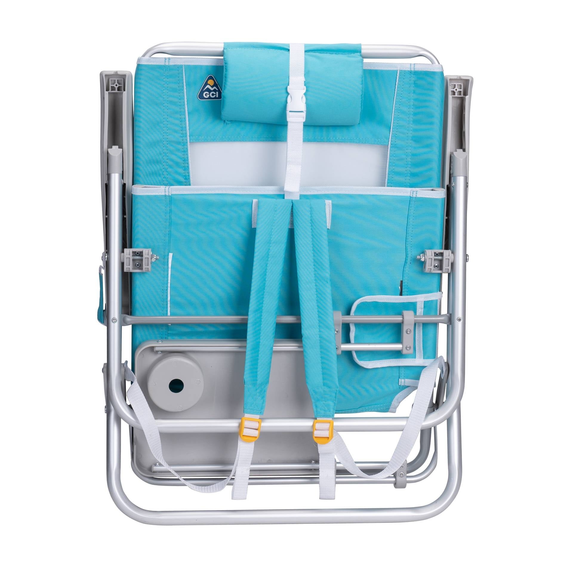 Big Surf with Slide Table Lightweight Low Profile Reclining Beach Chair, Seafoam