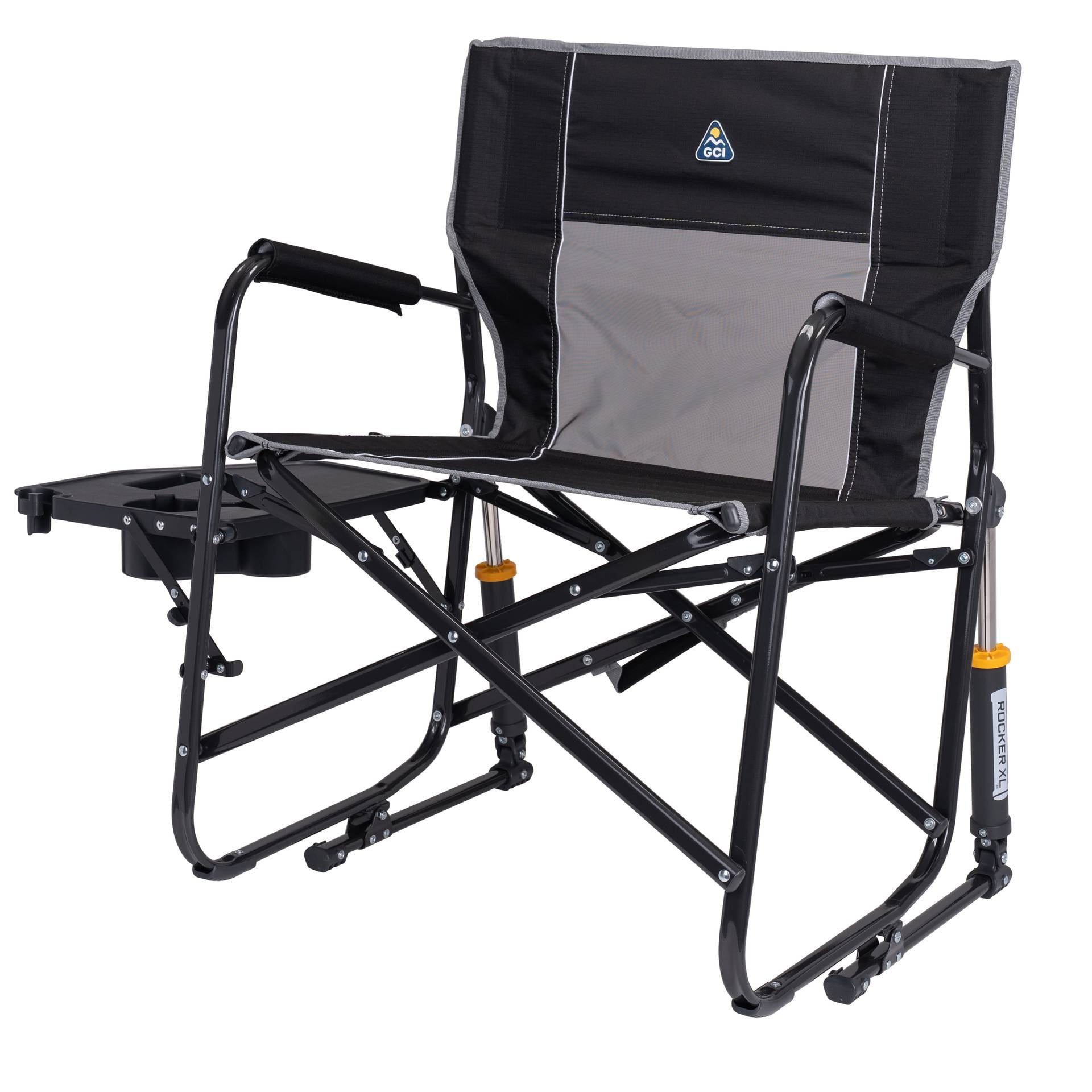 Freestyle Rocker XL with Side Table Oversized Rocking Camp Chair, Black