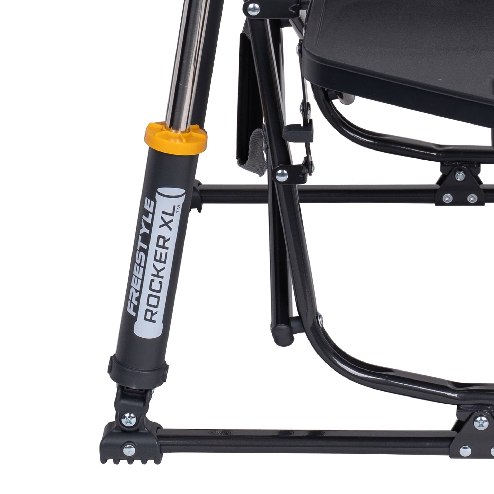 Freestyle Rocker XL with Side Table Oversized Rocking Camp Chair, Black