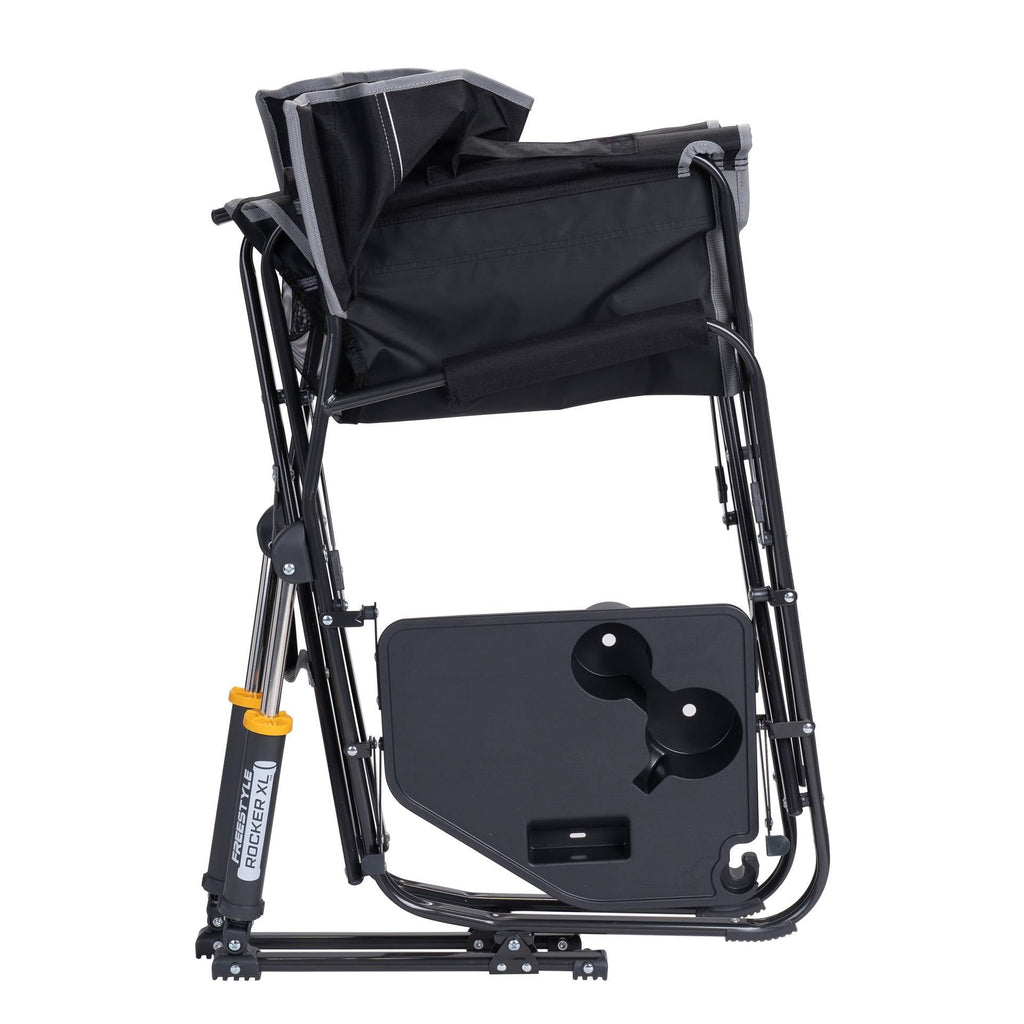 Freestyle Rocker XL with Side Table Oversized Rocking Camp Chair, Black
