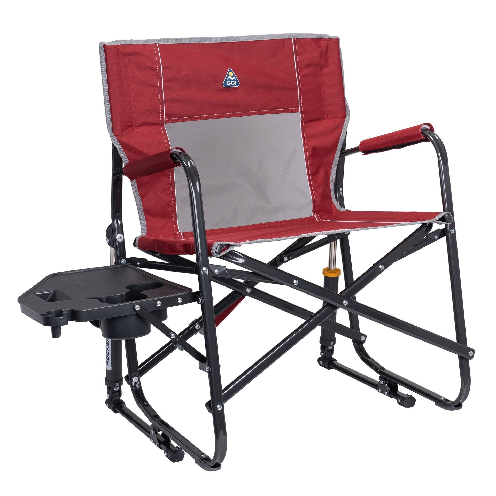 Freestyle Rocker XL with Side Table Oversized Rocking Camp Chair, Black