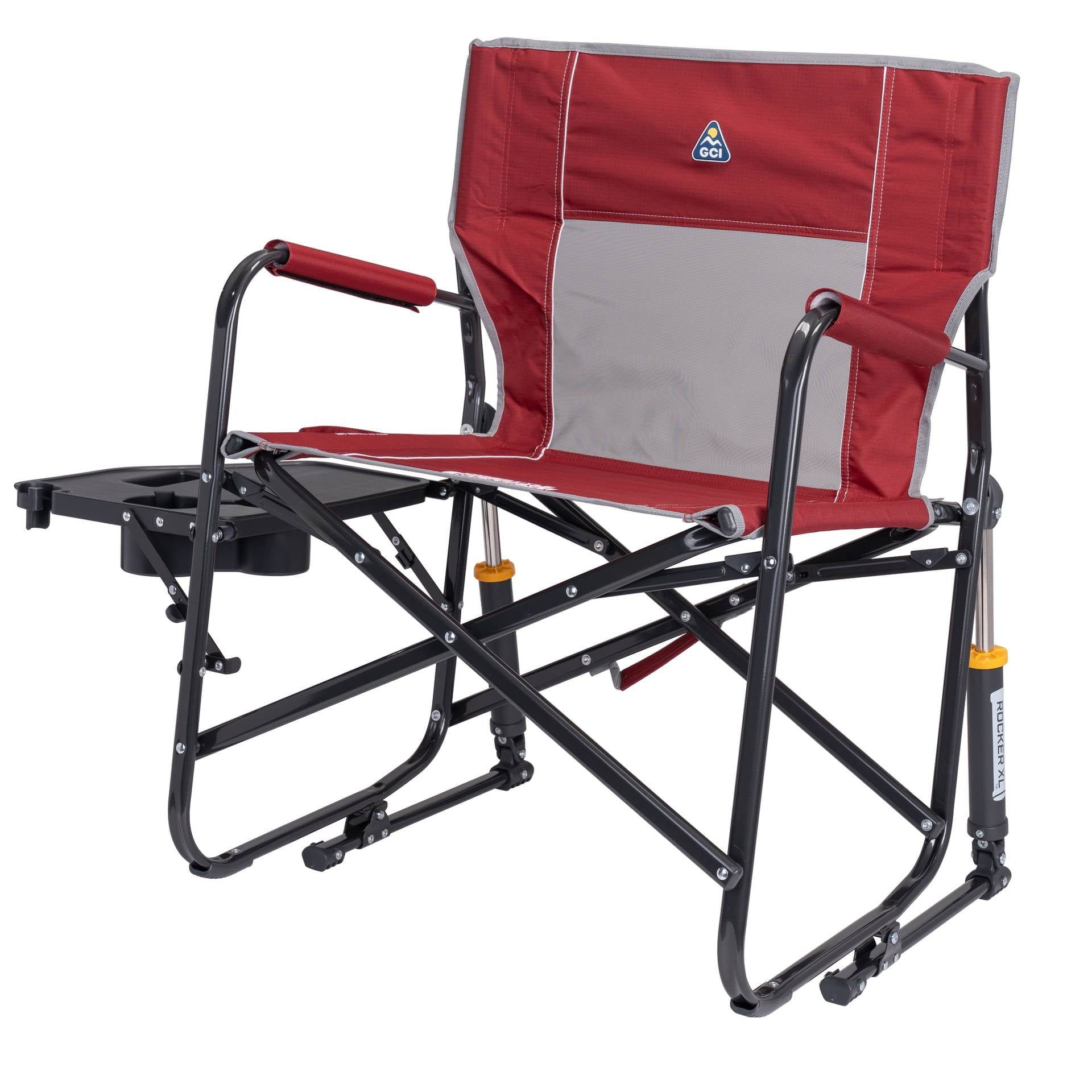 Freestyle Rocker XL with Side Table Oversized Rocking Camp Chair, Black