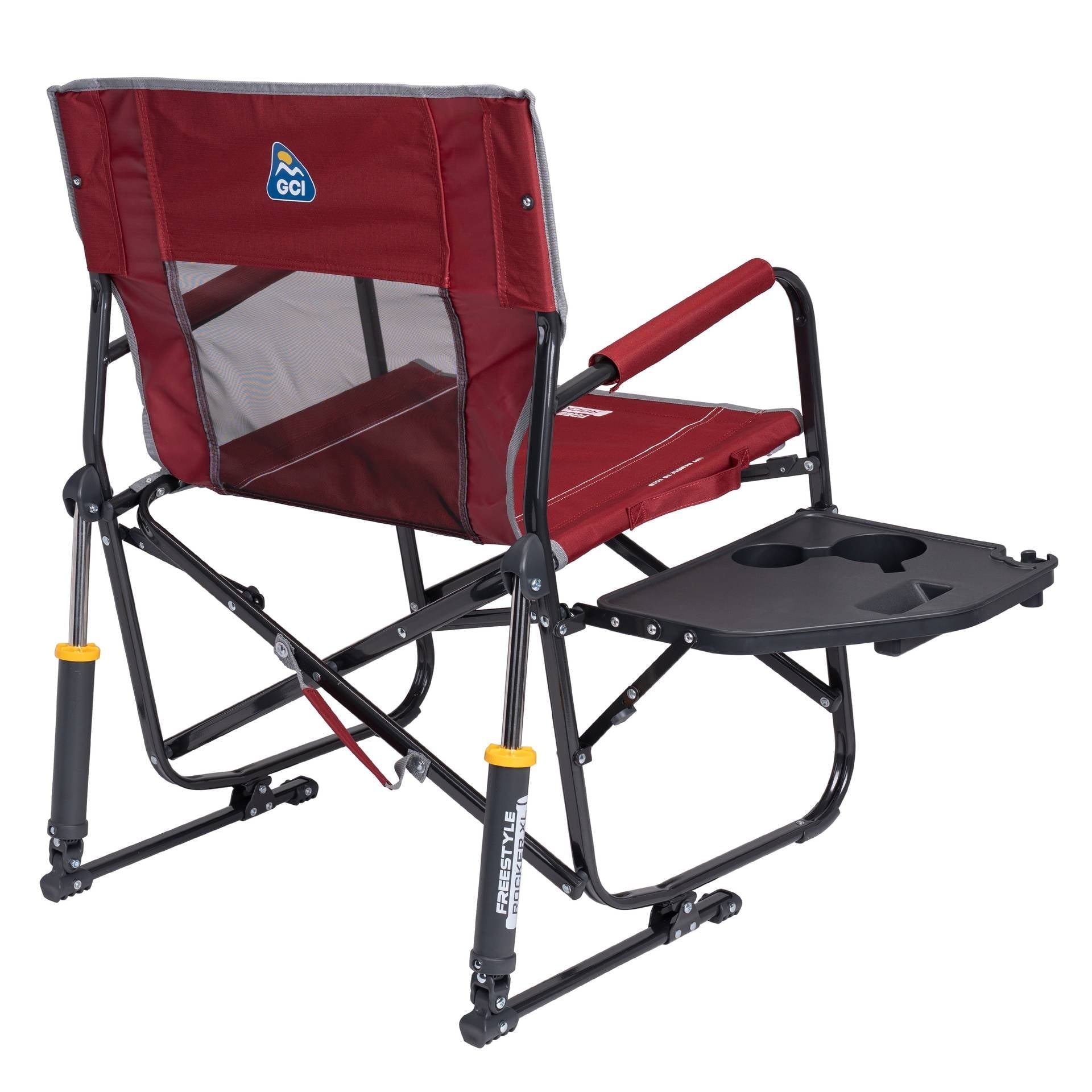 Freestyle Rocker XL with Side Table Oversized Rocking Camp Chair, Black