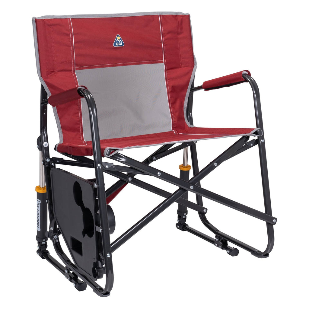 Freestyle Rocker XL with Side Table Oversized Rocking Camp Chair, Black