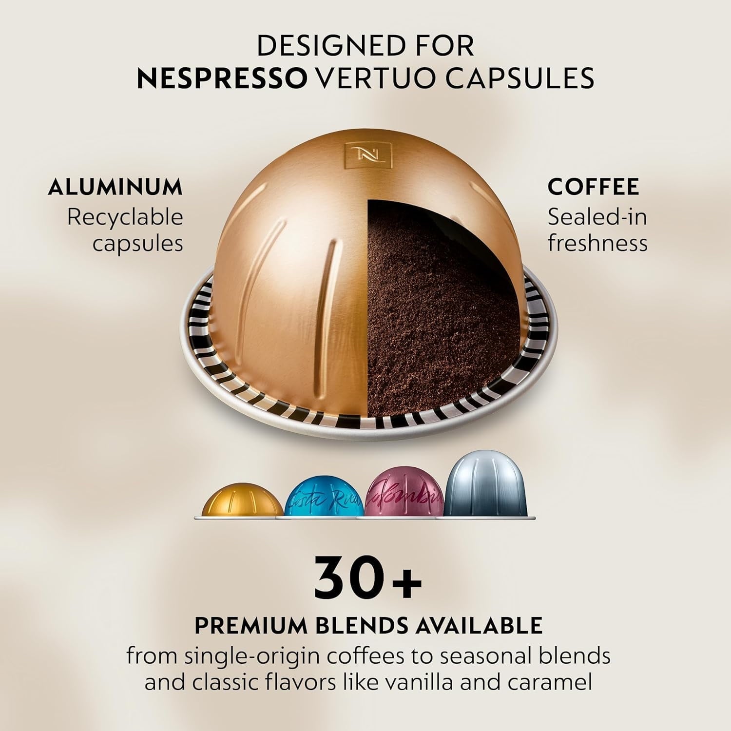 Vertuo Pop+ Coffee and Espresso Maker by, Samra Origins by The Metad Green