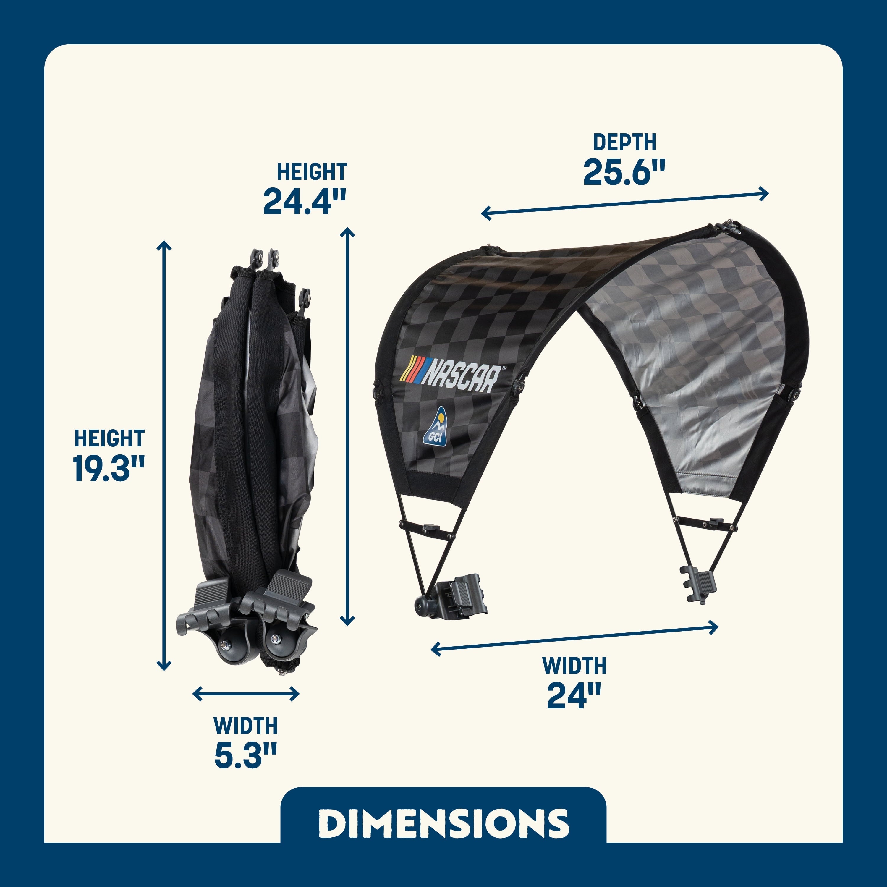 SunShade Accessory Universal Adjustable Chair Canopy with UV Protection, Mercury Gray