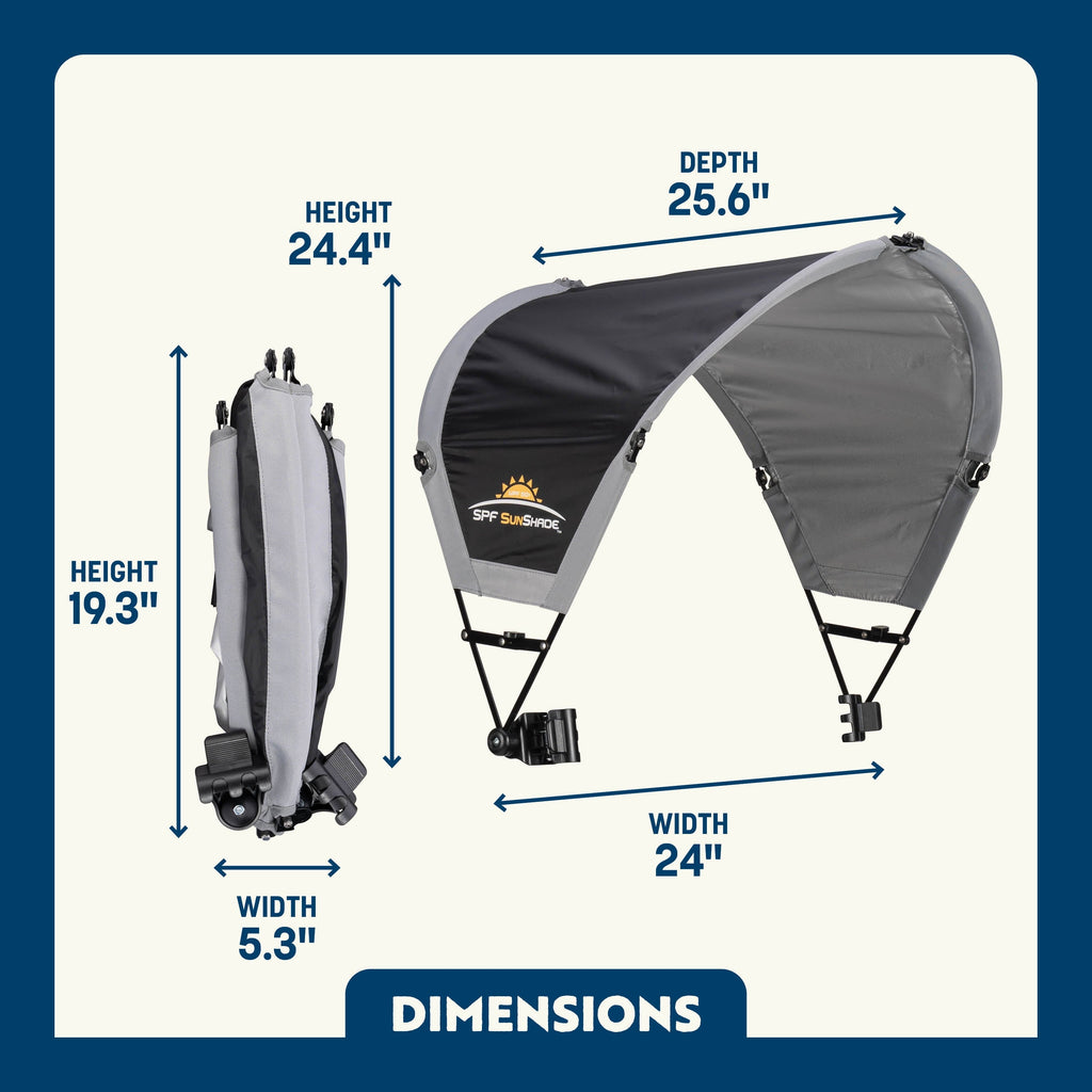 SunShade Accessory Universal Adjustable Chair Canopy with UV Protection, Mercury Gray