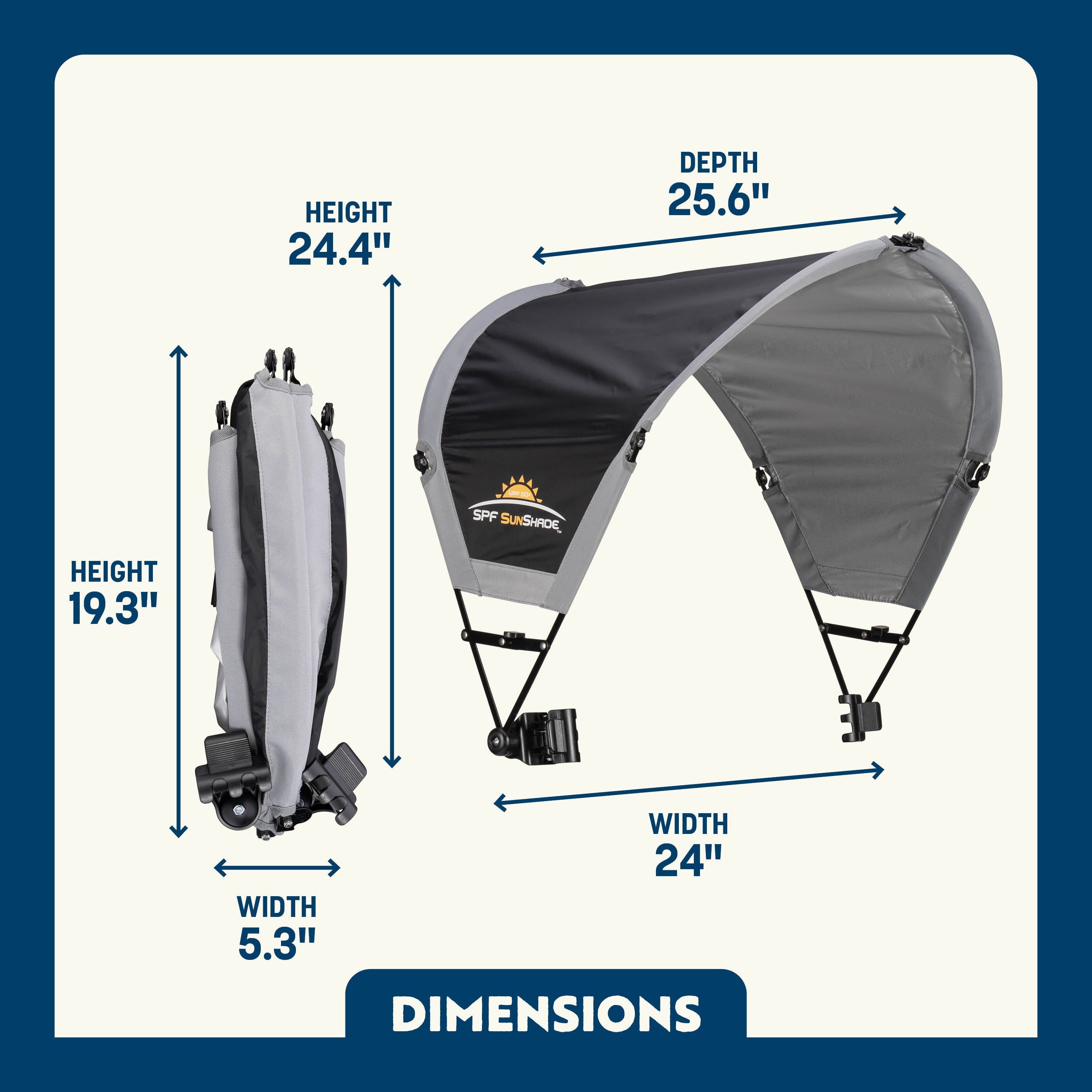 SunShade Accessory Universal Adjustable Chair Canopy with UV Protection, Mercury Gray