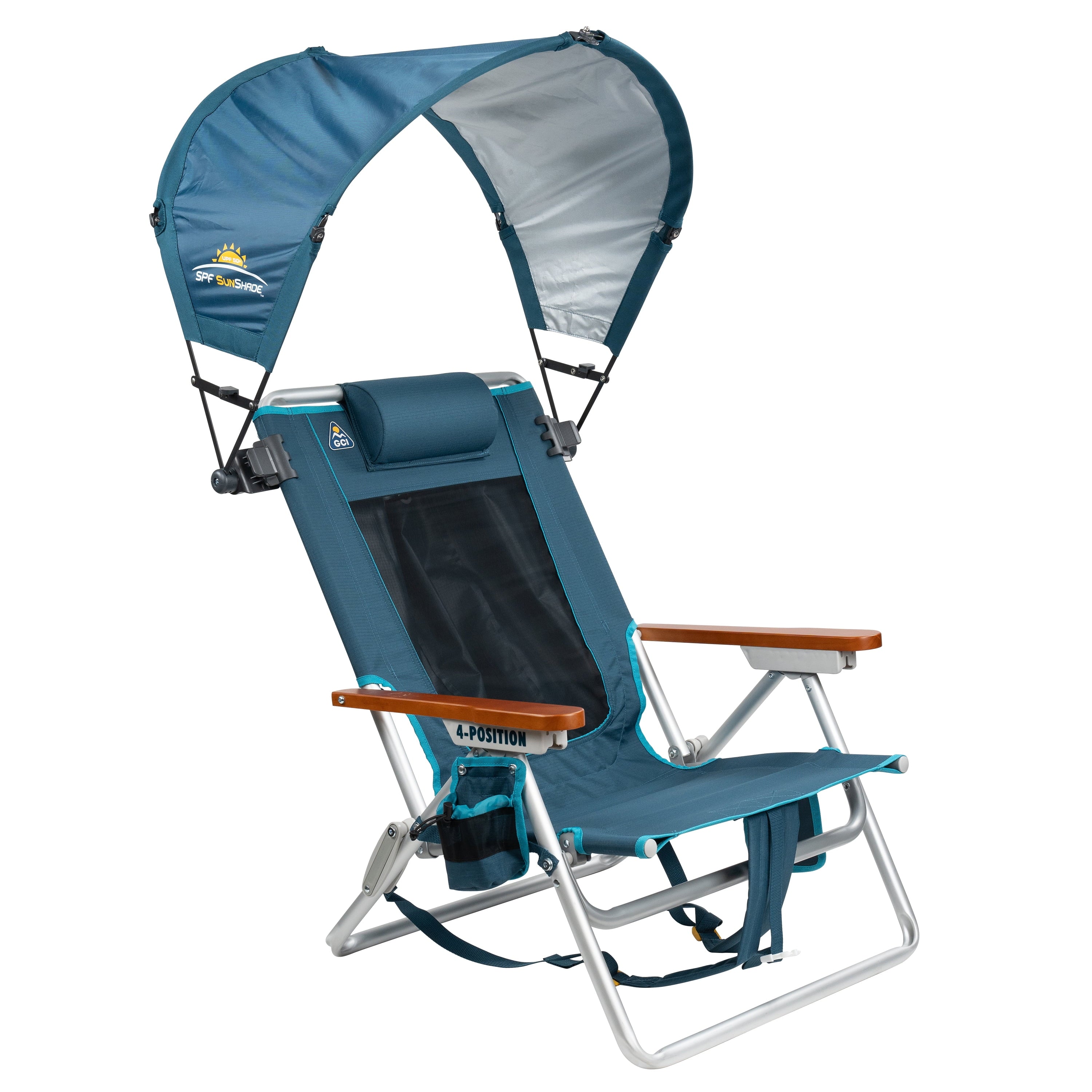 SunShade Accessory Universal Adjustable Chair Canopy with UV Protection, Mercury Gray