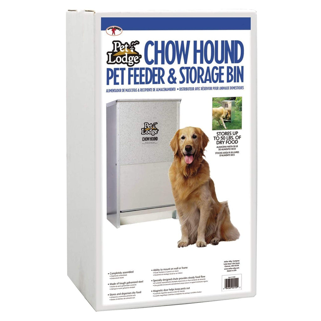 Dry Food Automatic Steel 50 Pound Dog Feeder Chow Hound (2 Pack)