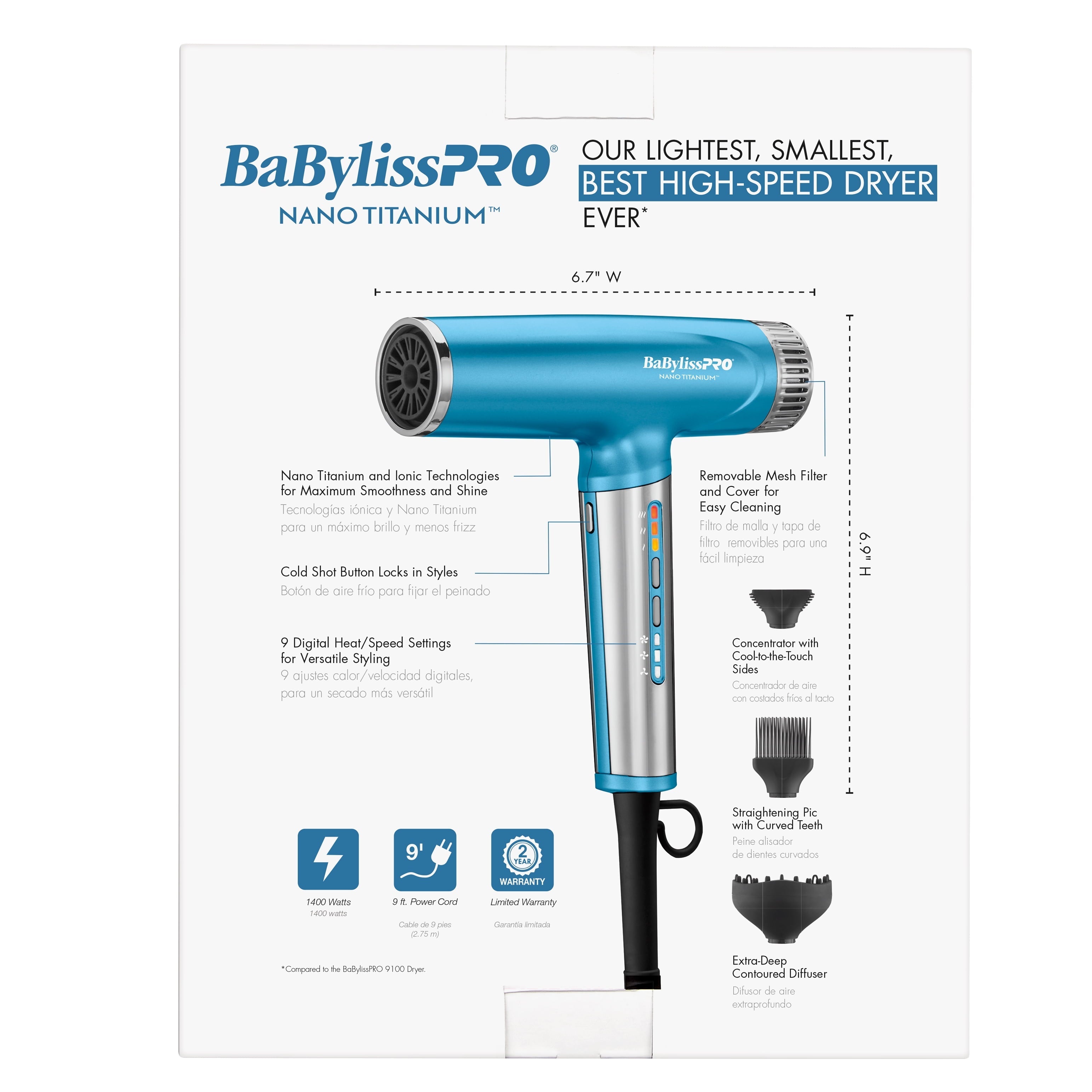 Nano Titanium Professional Nano Light Ionic Hair Dryer