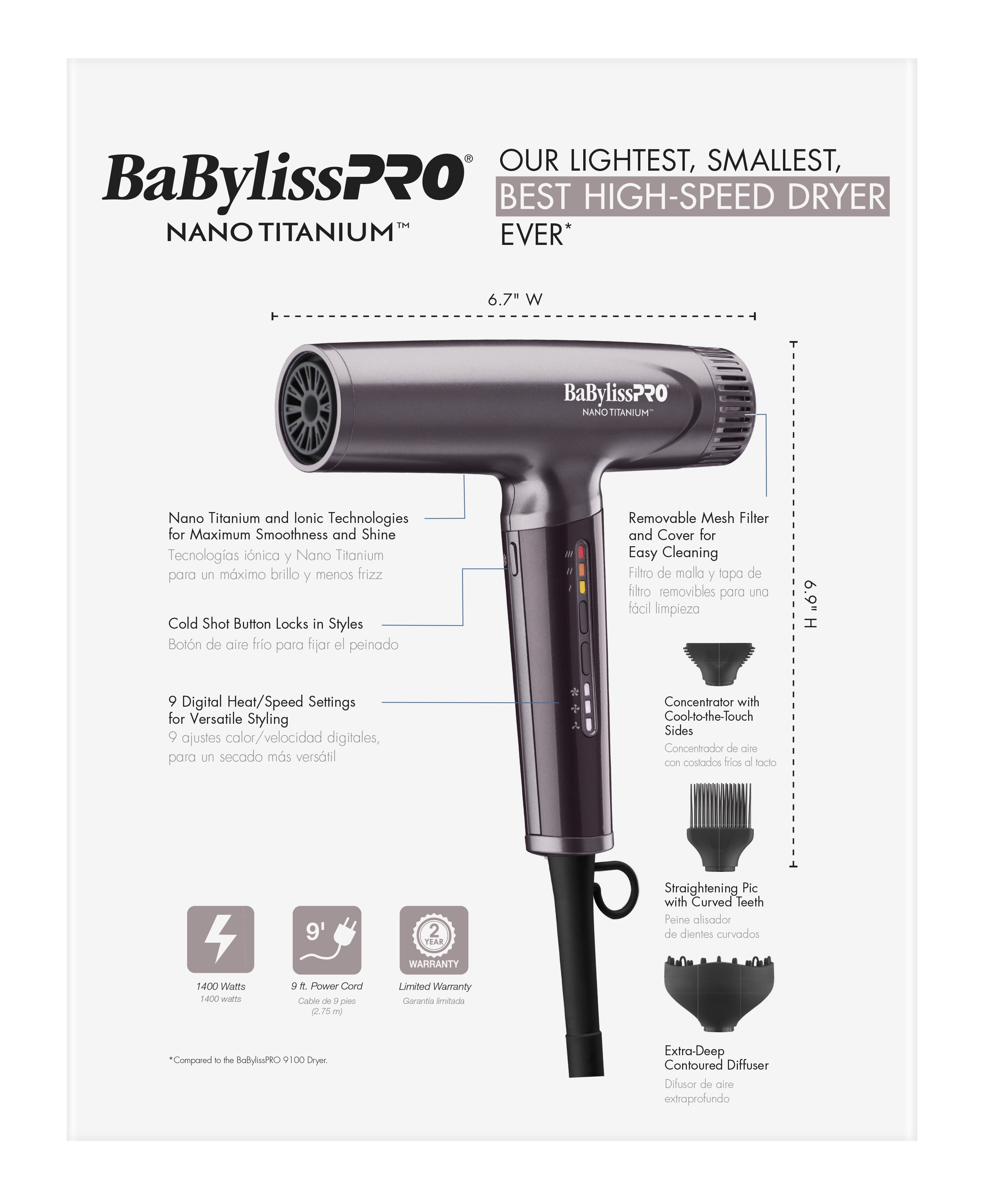 Nano Titanium Professional Nano Light Ionic Hair Dryer