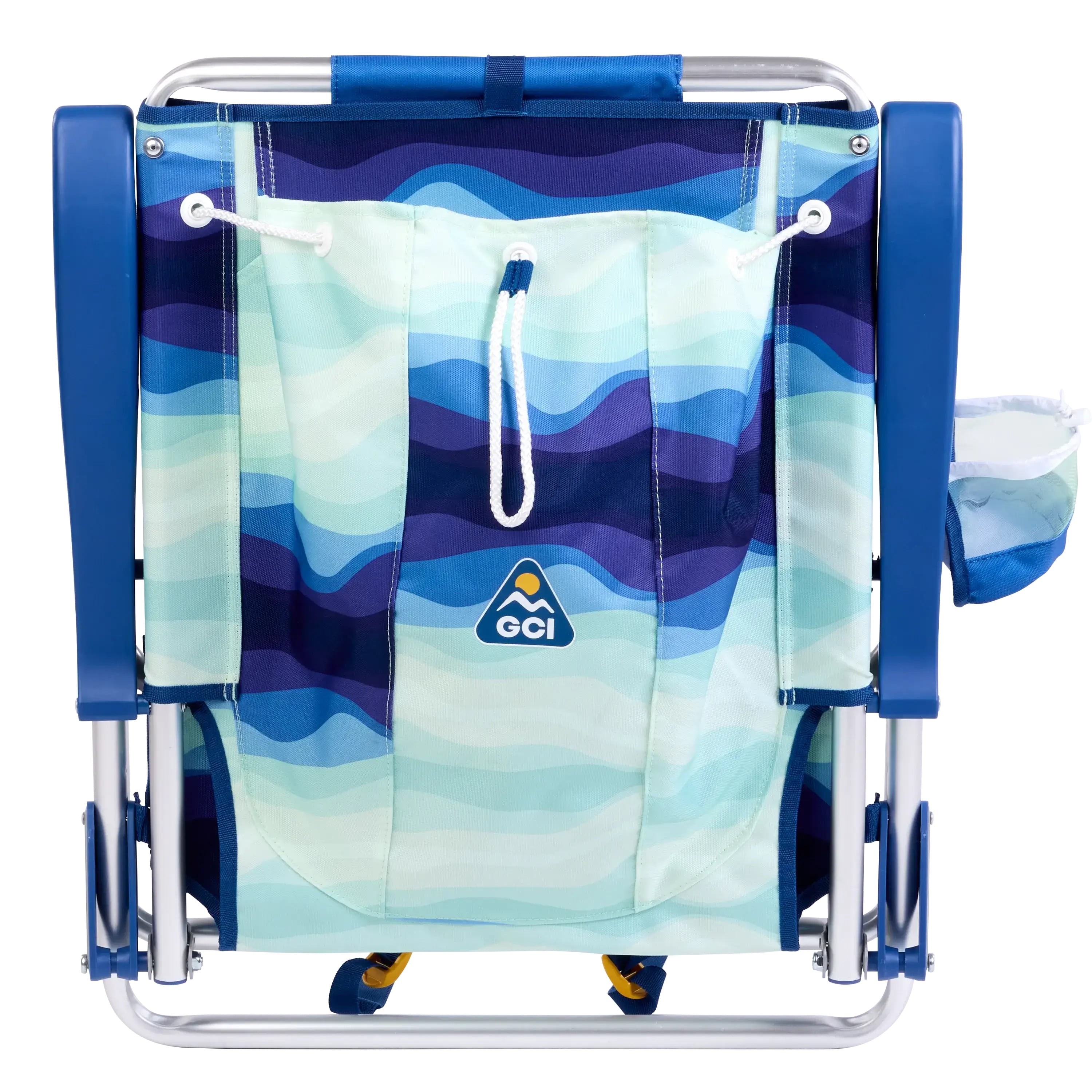 Backpack Beach Chair Lightweight Low Profile Reclining Chair, Wave Blue