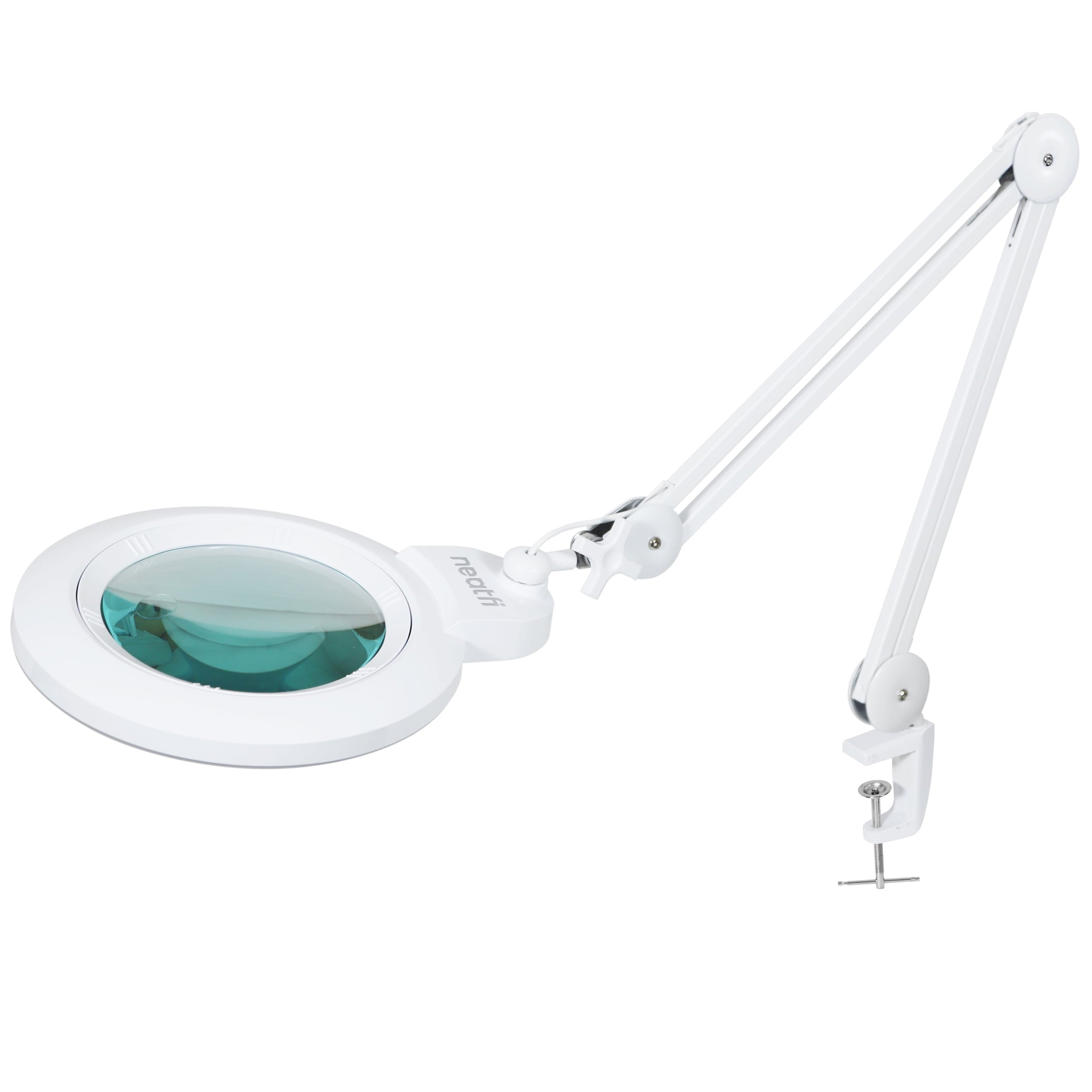 Desk Lamp with Clamp, 1600 Lumens, Dimmable, Adjustable Arm for Close Works, White
