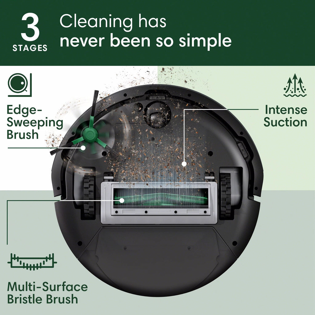 Roomba 105 Vac Robot Vacuum and Self-Charging Dock with Intense Power Lifting Suction, LiDAR Navigation, for Carpet and Hard Floors, Cleans in Neat Rows, Model # Q312020