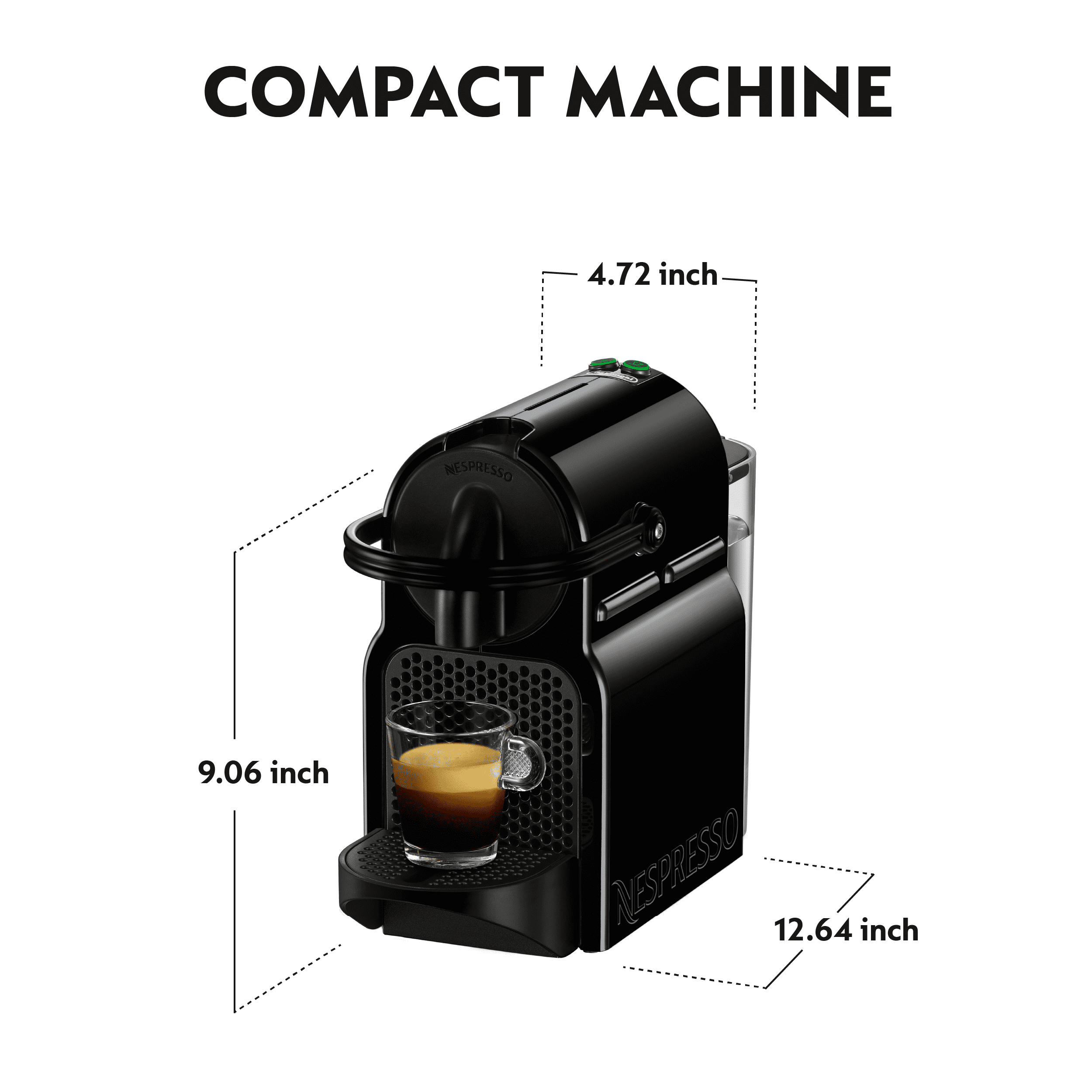Inissia Single-Serve Espresso Machine in Black