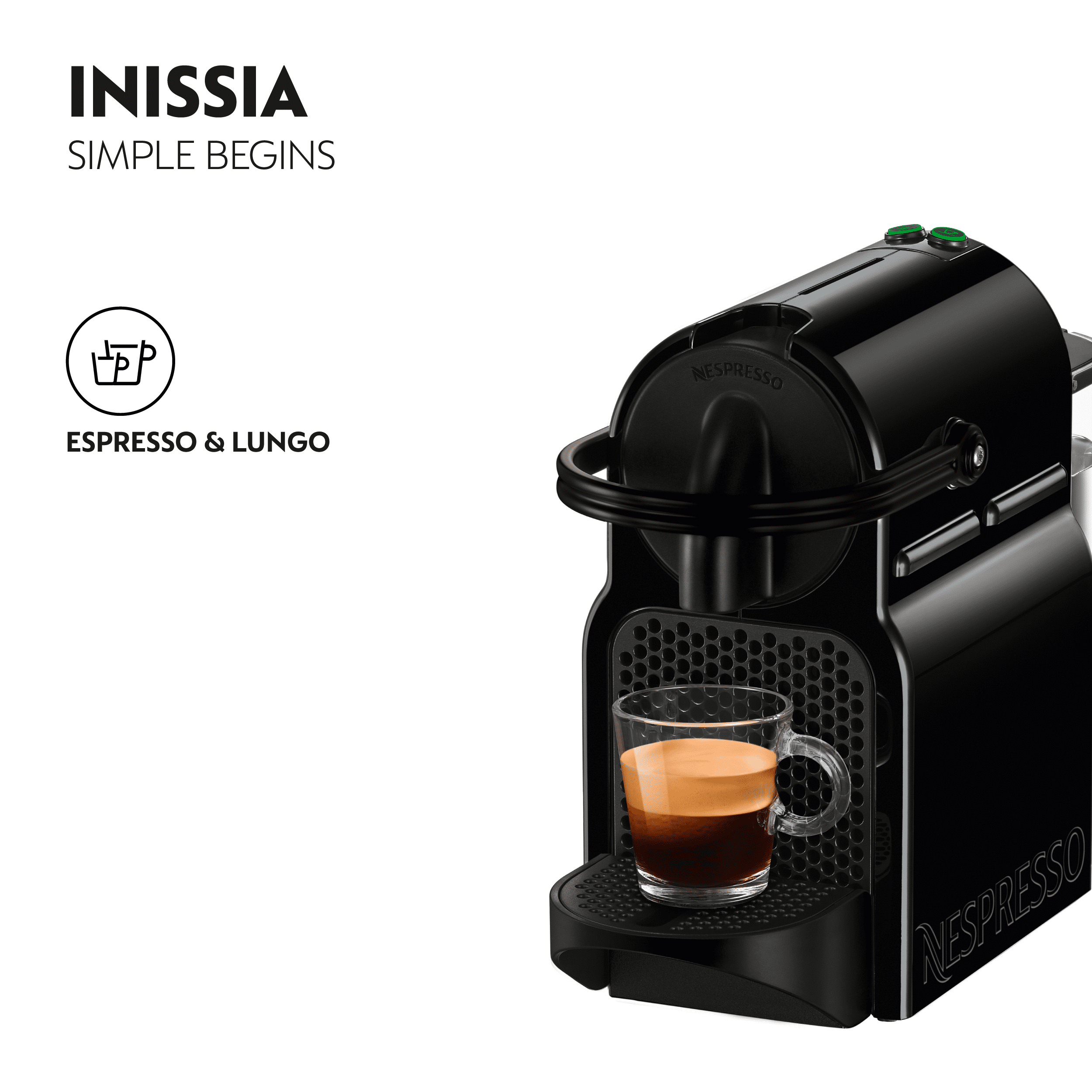 Inissia Single-Serve Espresso Machine in Black