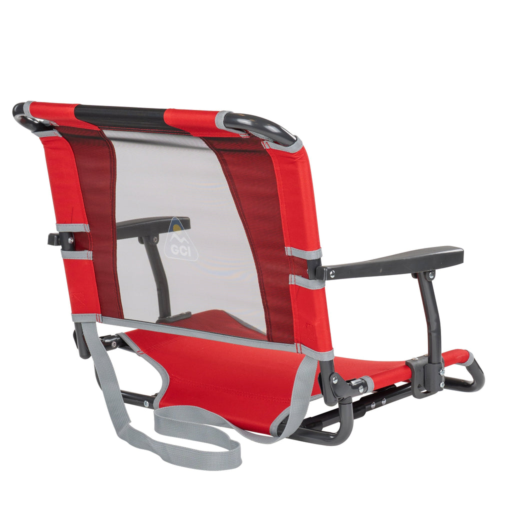 Big Comfort Stadium Seat With Armrests and Back Support for Bleachers, Red