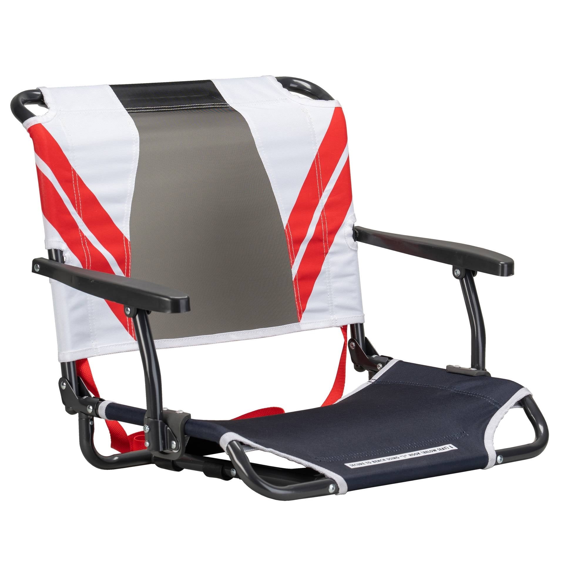 Big Comfort Stadium Seat With Armrests and Back Support for Bleachers, Red