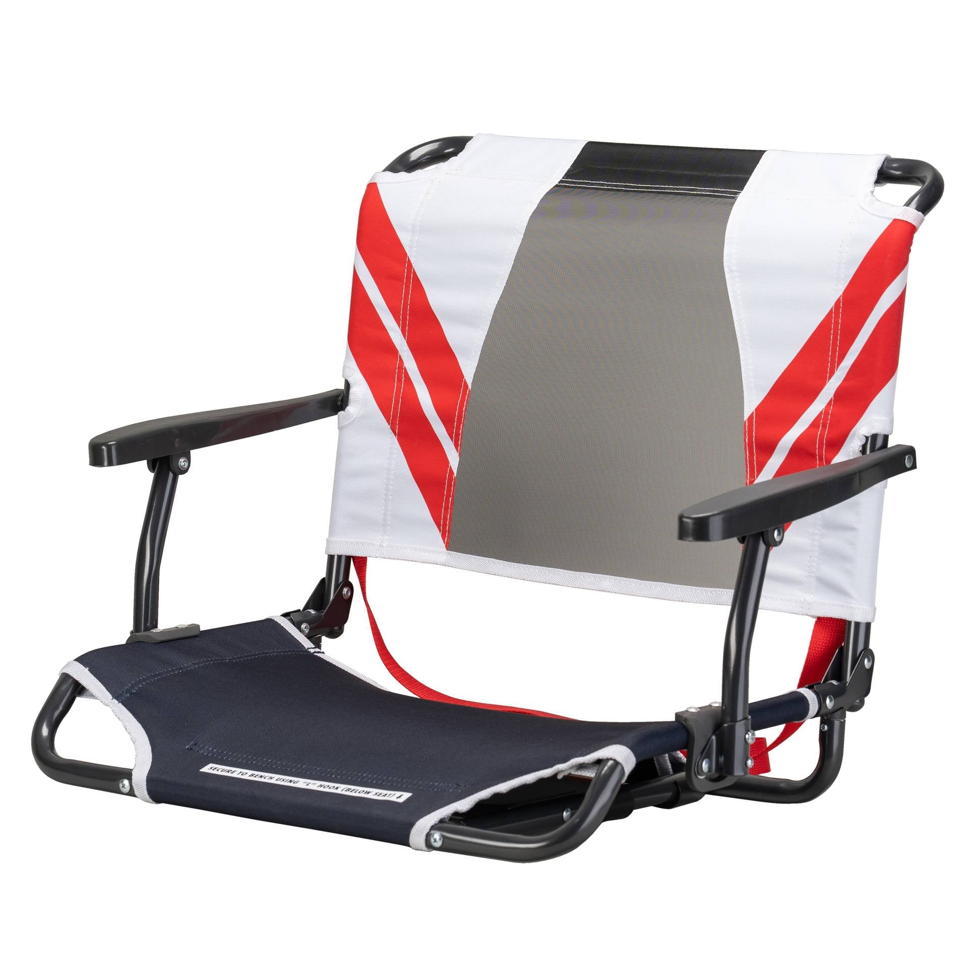 Big Comfort Stadium Seat With Armrests and Back Support for Bleachers, Red