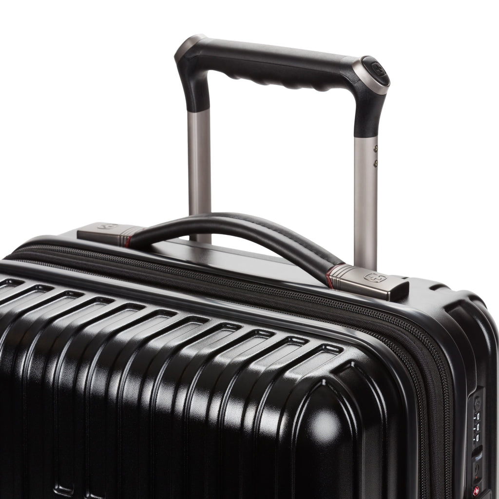Ridge Hardside Expandable Carry-On Luggage with Spinner Wheels, TSA Lock and USB, Black