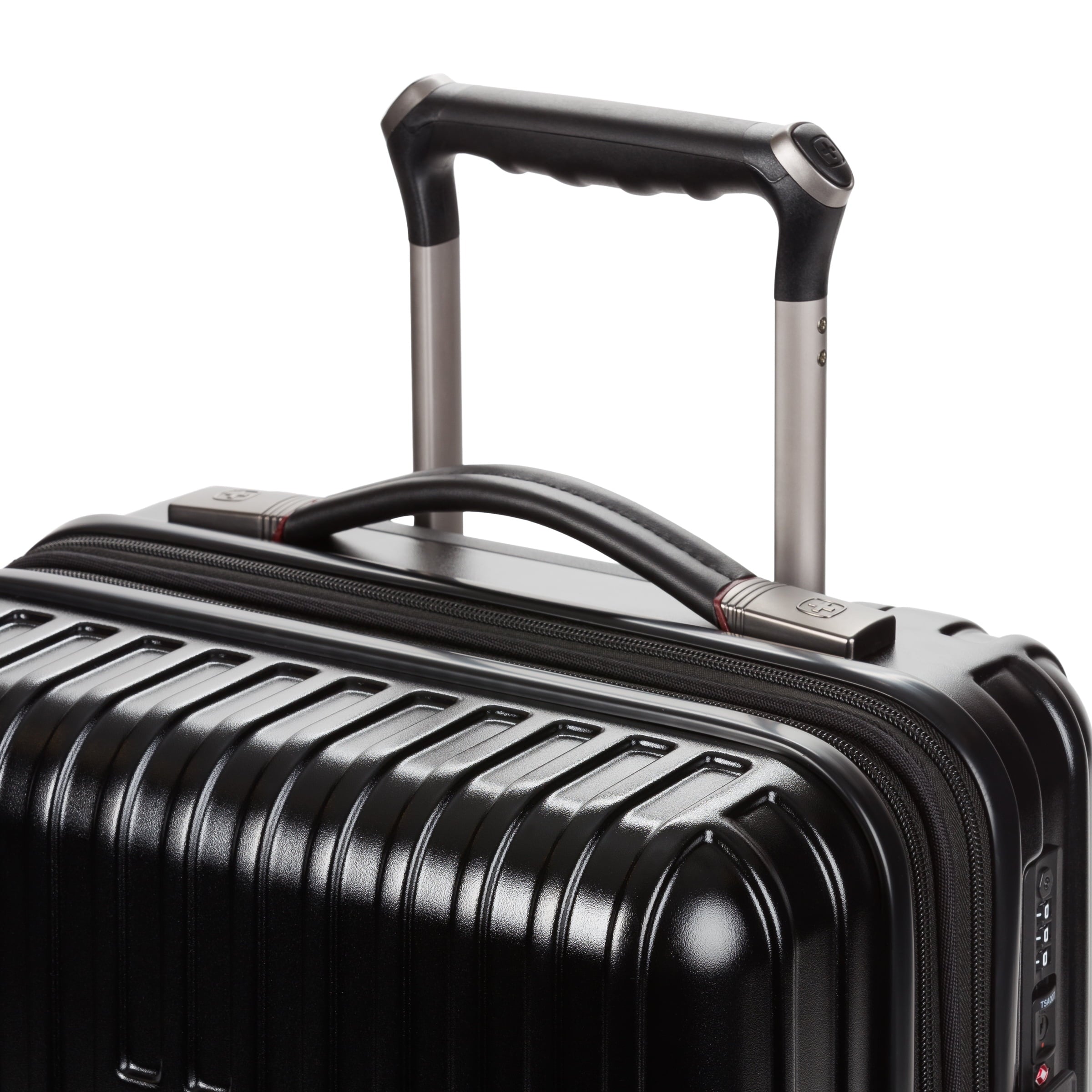 Ridge Hardside Expandable Carry-On Luggage with Spinner Wheels, TSA Lock and USB, Black