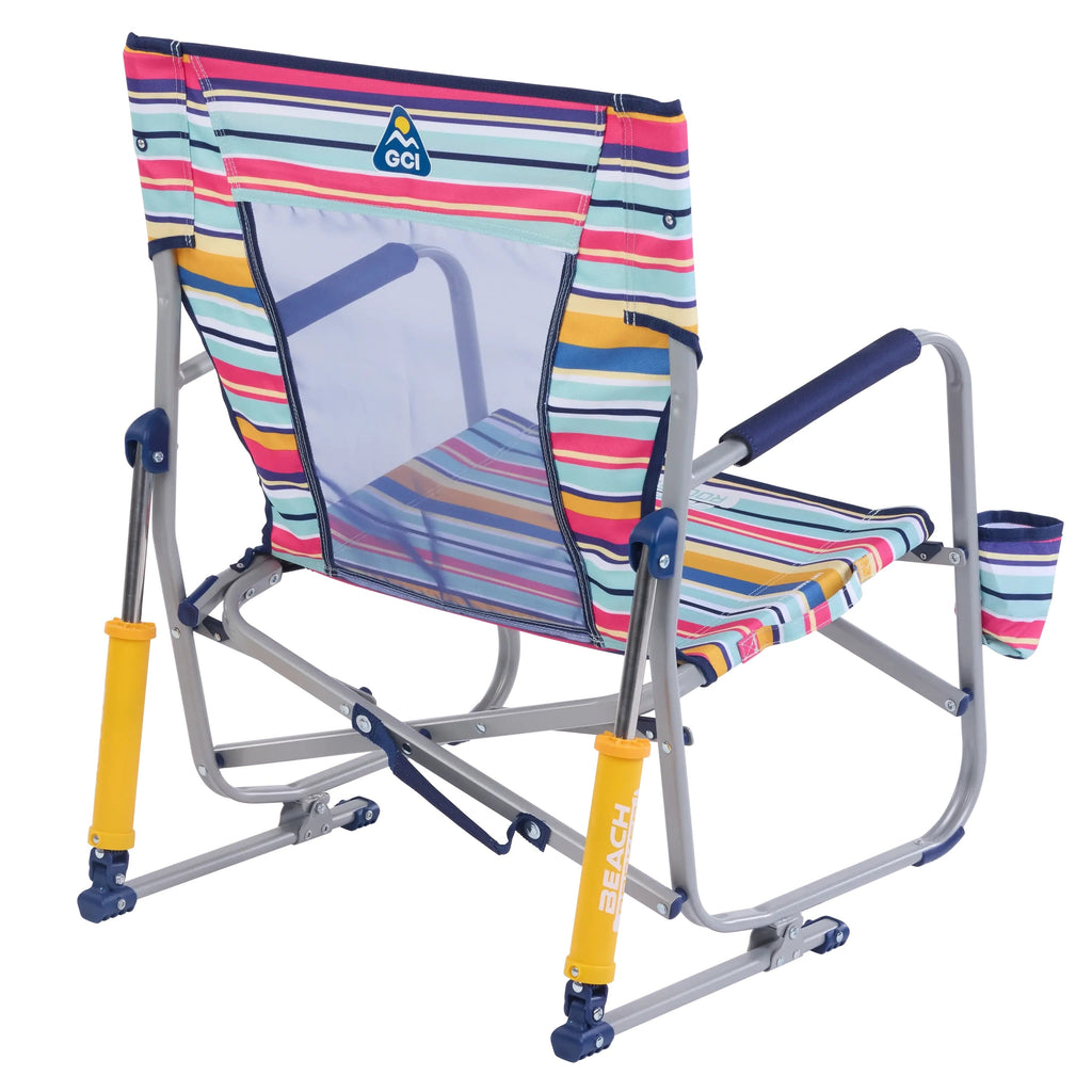 Beach Rocker Low Profile Foldable Rocking Chair, Wave Blue