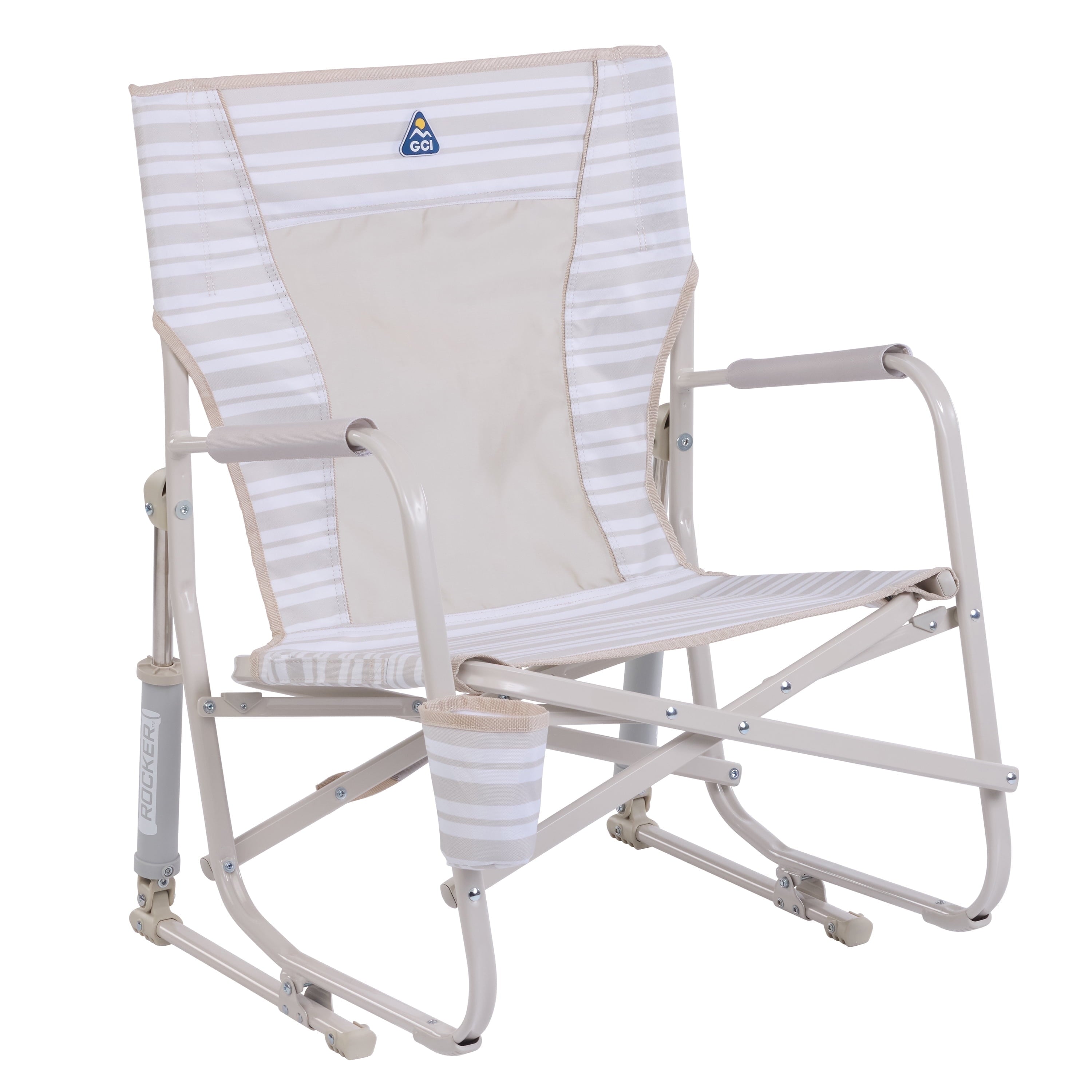 Beach Rocker Low Profile Foldable Rocking Chair, Wave Blue
