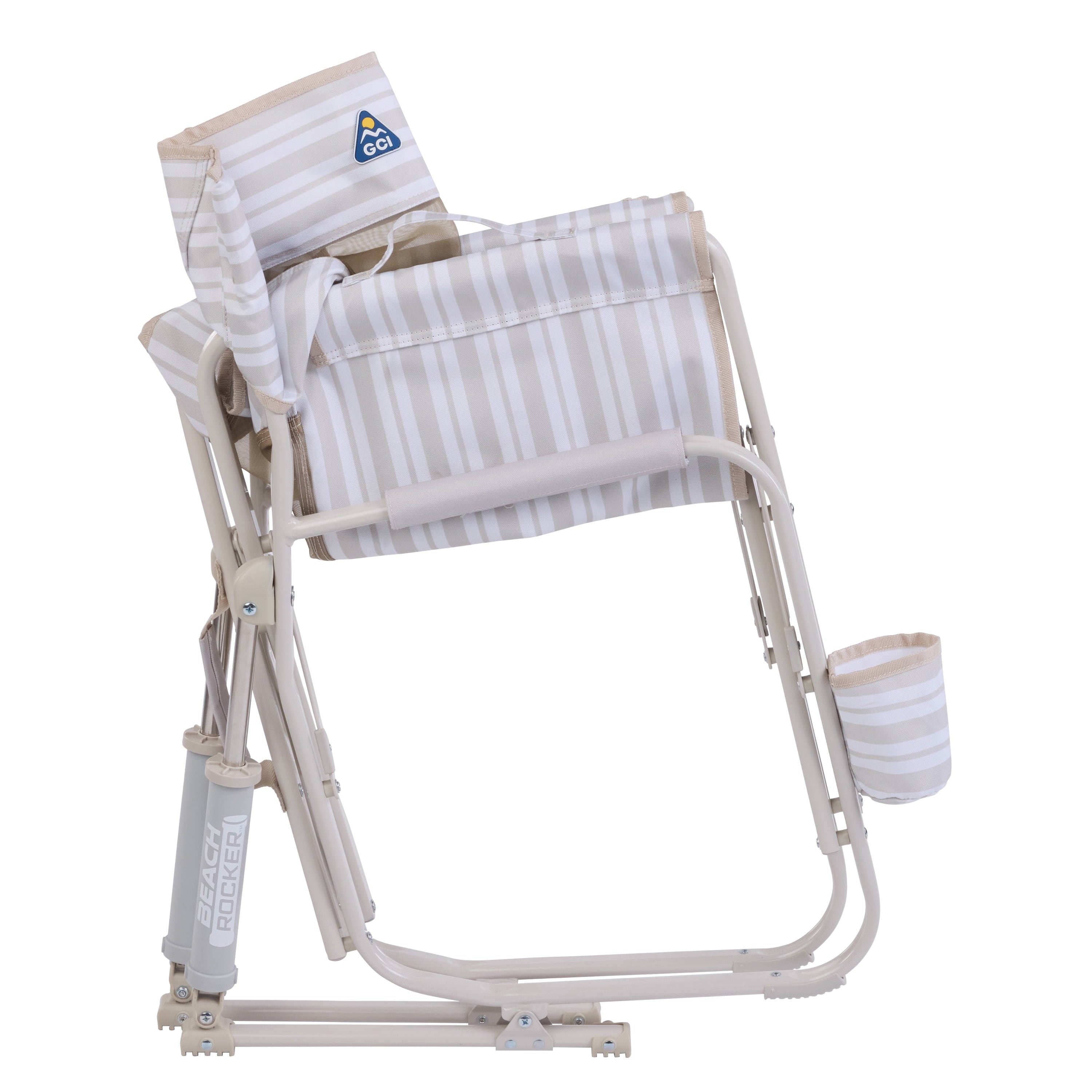 Beach Rocker Low Profile Foldable Rocking Chair, Wave Blue