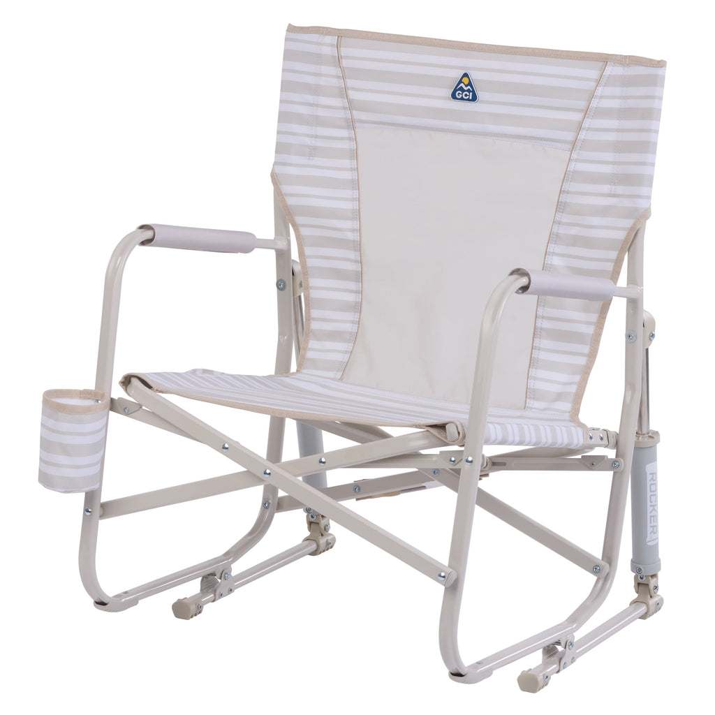Beach Rocker Low Profile Foldable Rocking Chair, Wave Blue