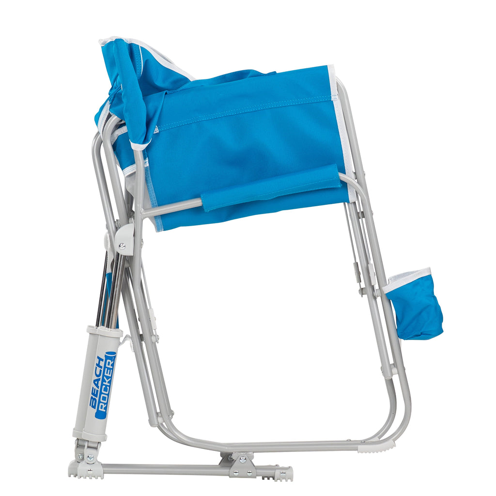 Beach Rocker Low Profile Foldable Rocking Chair, Wave Blue