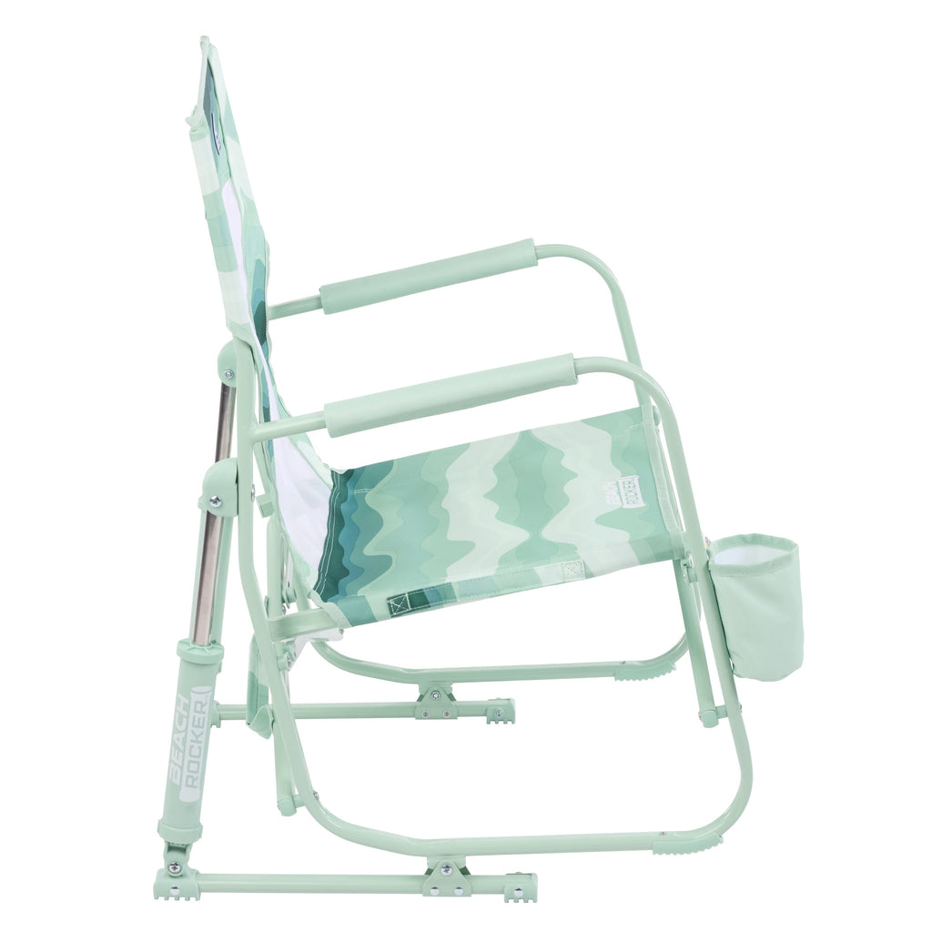 Beach Rocker Low Profile Foldable Rocking Chair, Wave Blue