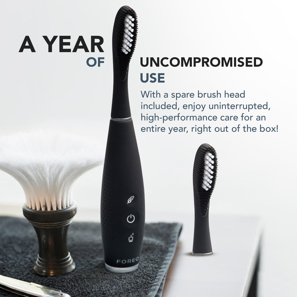 Issa 4 Plus Sonic Electric Toothbrush Rechargeable Bundle with Extra Hybrid Brush Head, Black