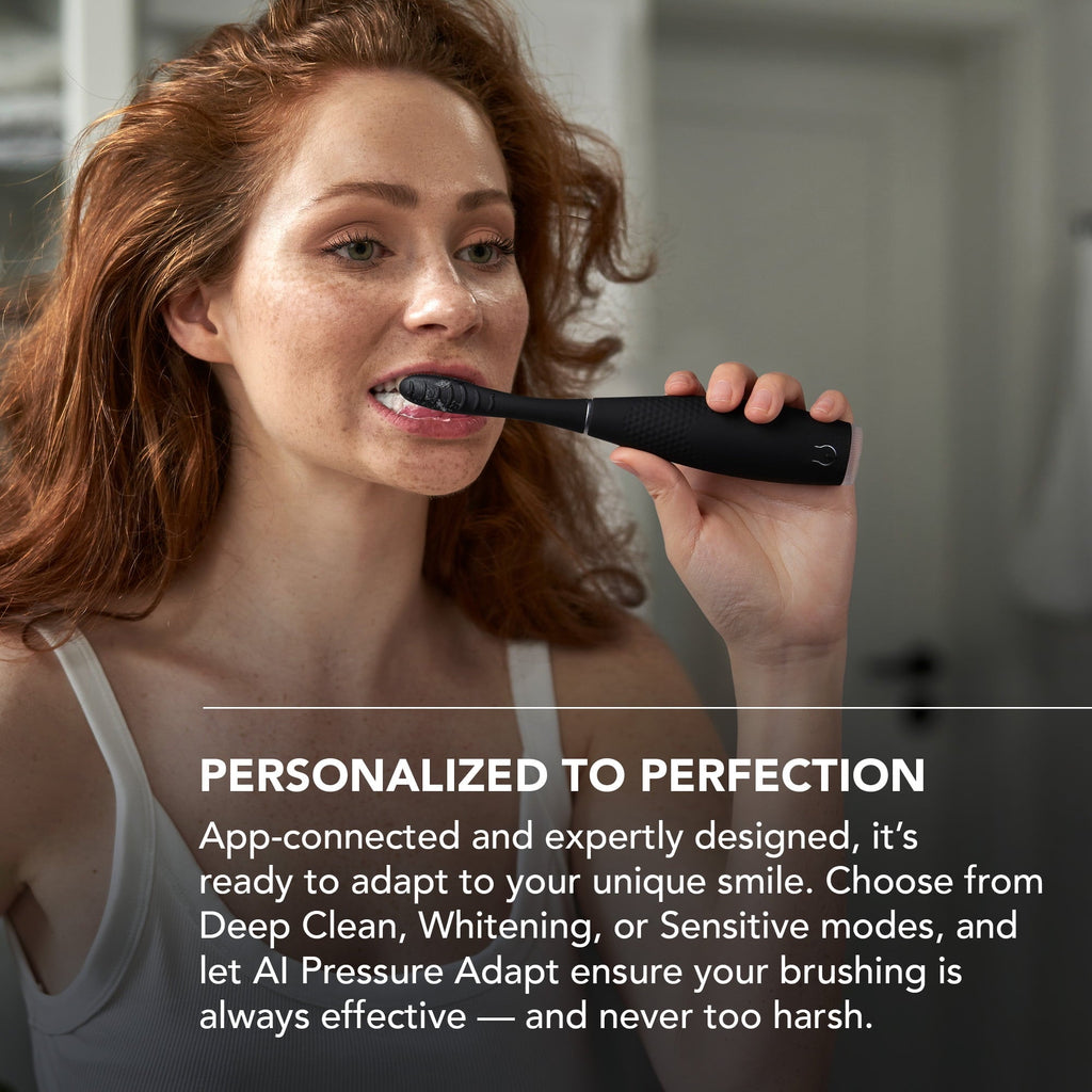 Issa 4 Plus Sonic Electric Toothbrush Rechargeable Bundle with Extra Hybrid Brush Head, Black