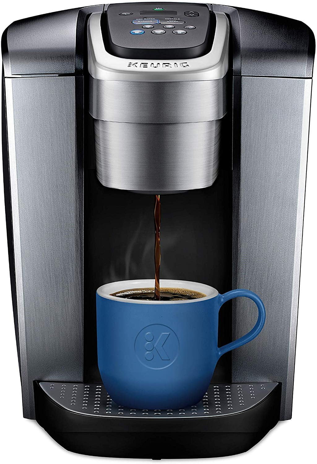 K-Elite Coffee Maker, Single Serve K-Cup Pod Coffee Brewer, With Iced Coffee Capability, Brushed Silver