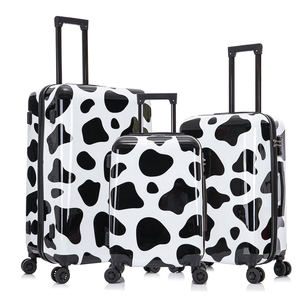 Print 3-Piece Hardside Luggage Sets with Spinner Wheels, Handle, Trolley, (20"/24"/28"), Cheetah