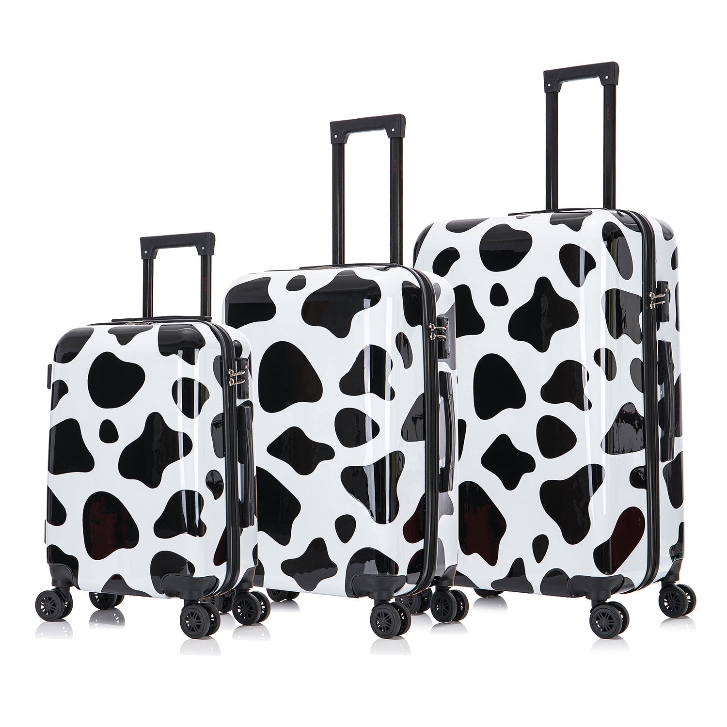 Print 3-Piece Hardside Luggage Sets with Spinner Wheels, Handle, Trolley, (20"/24"/28"), Cheetah