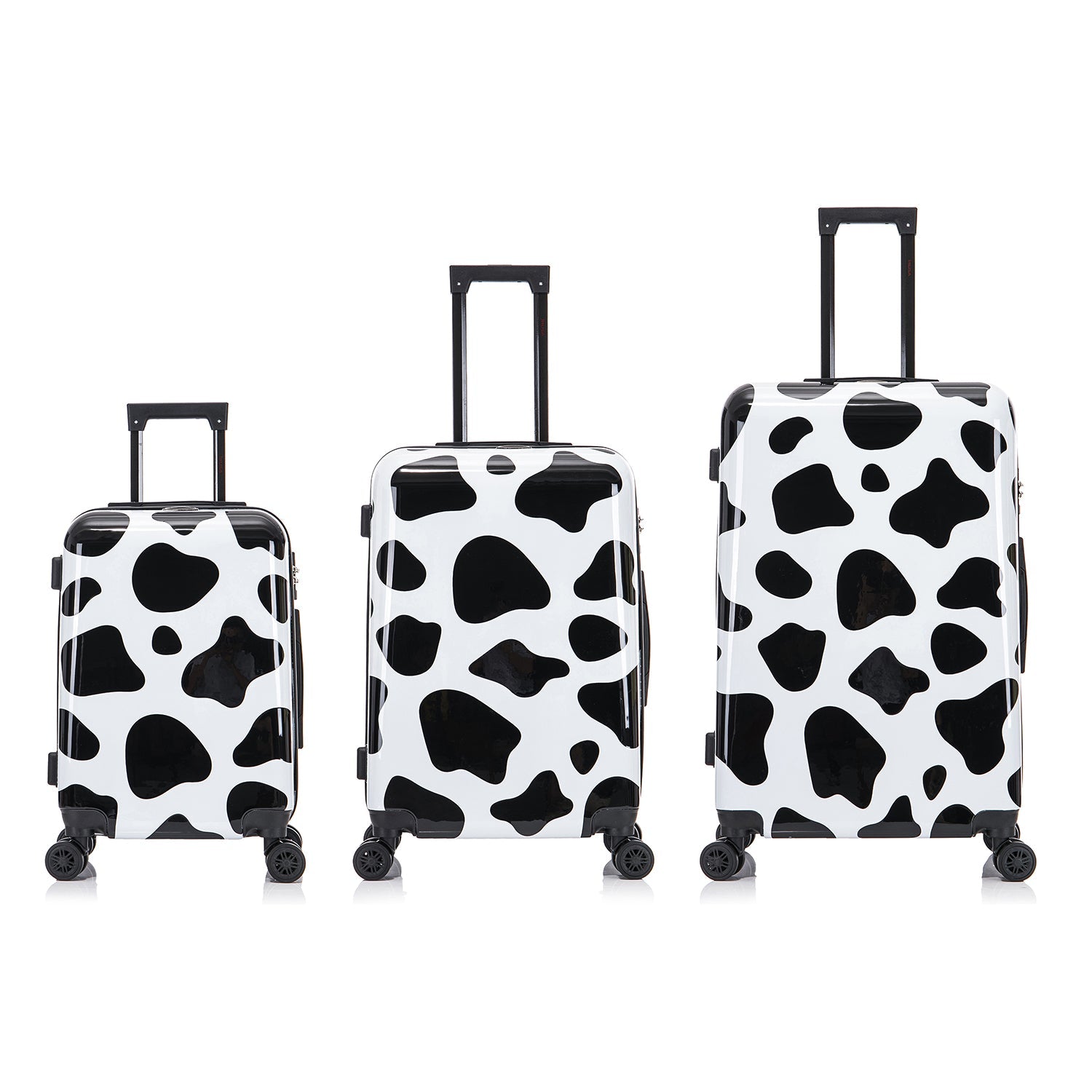 Print 3-Piece Hardside Luggage Sets with Spinner Wheels, Handle, Trolley, (20"/24"/28"), Cheetah