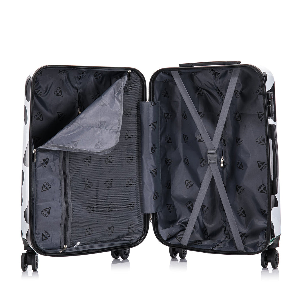 Print 3-Piece Hardside Luggage Sets with Spinner Wheels, Handle, Trolley, (20"/24"/28"), Cheetah